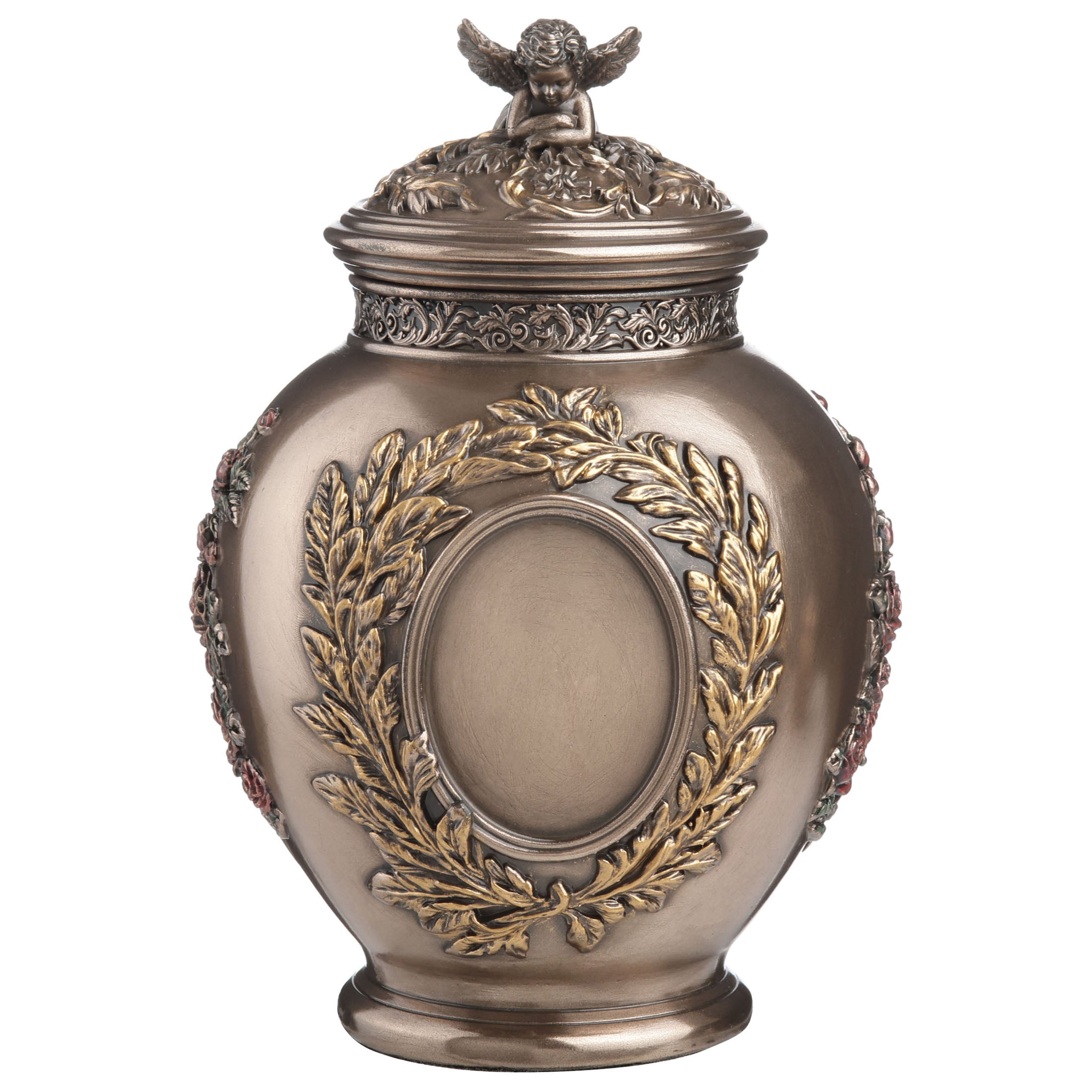 Rose Garden Guardian Angel Ceremonial Urn With Cherub Lid (450 ml)