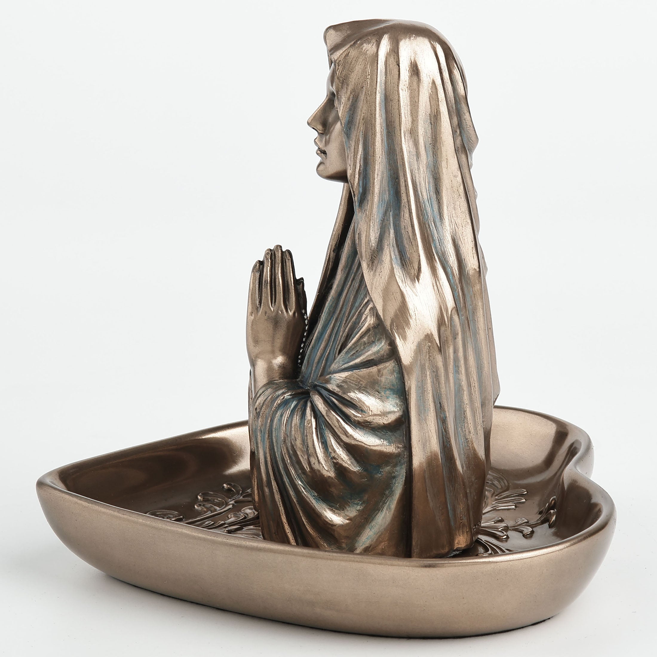 Virgin Mary Bust Immaculate Heart Shaped Tray Desktop Organizer