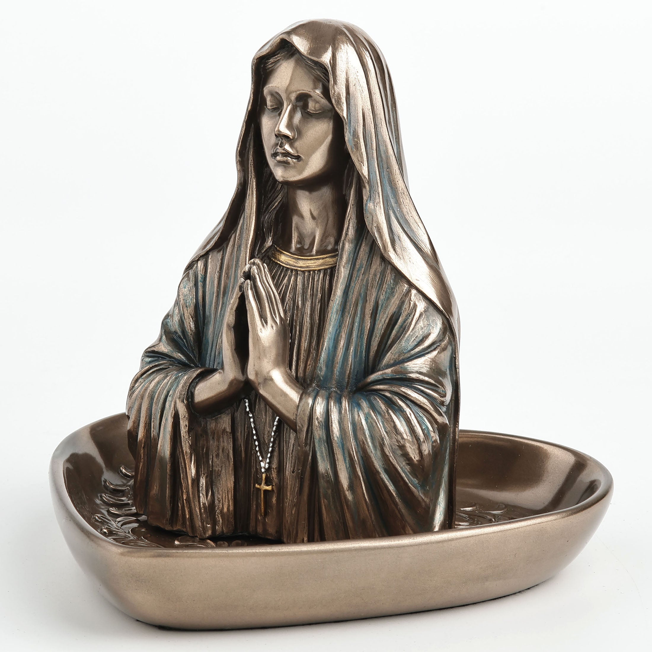Virgin Mary Bust Immaculate Heart Shaped Tray Desktop Organizer