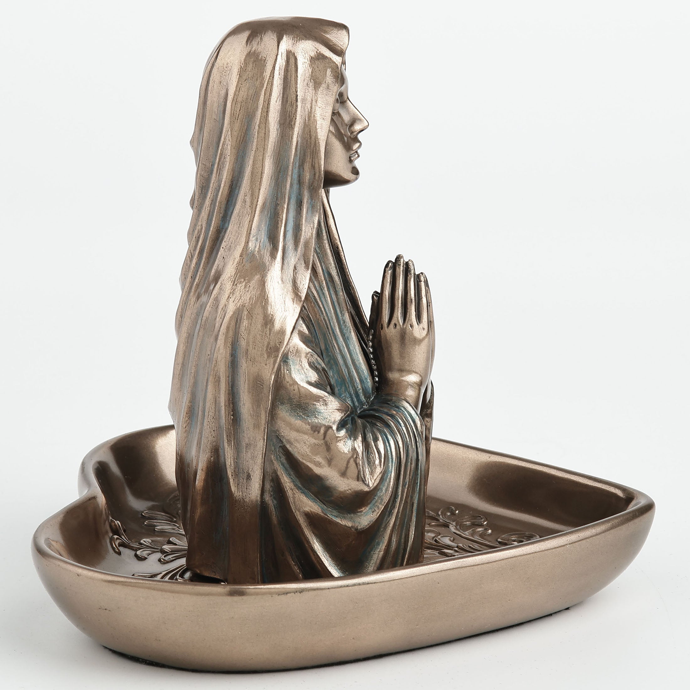 Virgin Mary Bust Immaculate Heart Shaped Tray Desktop Organizer