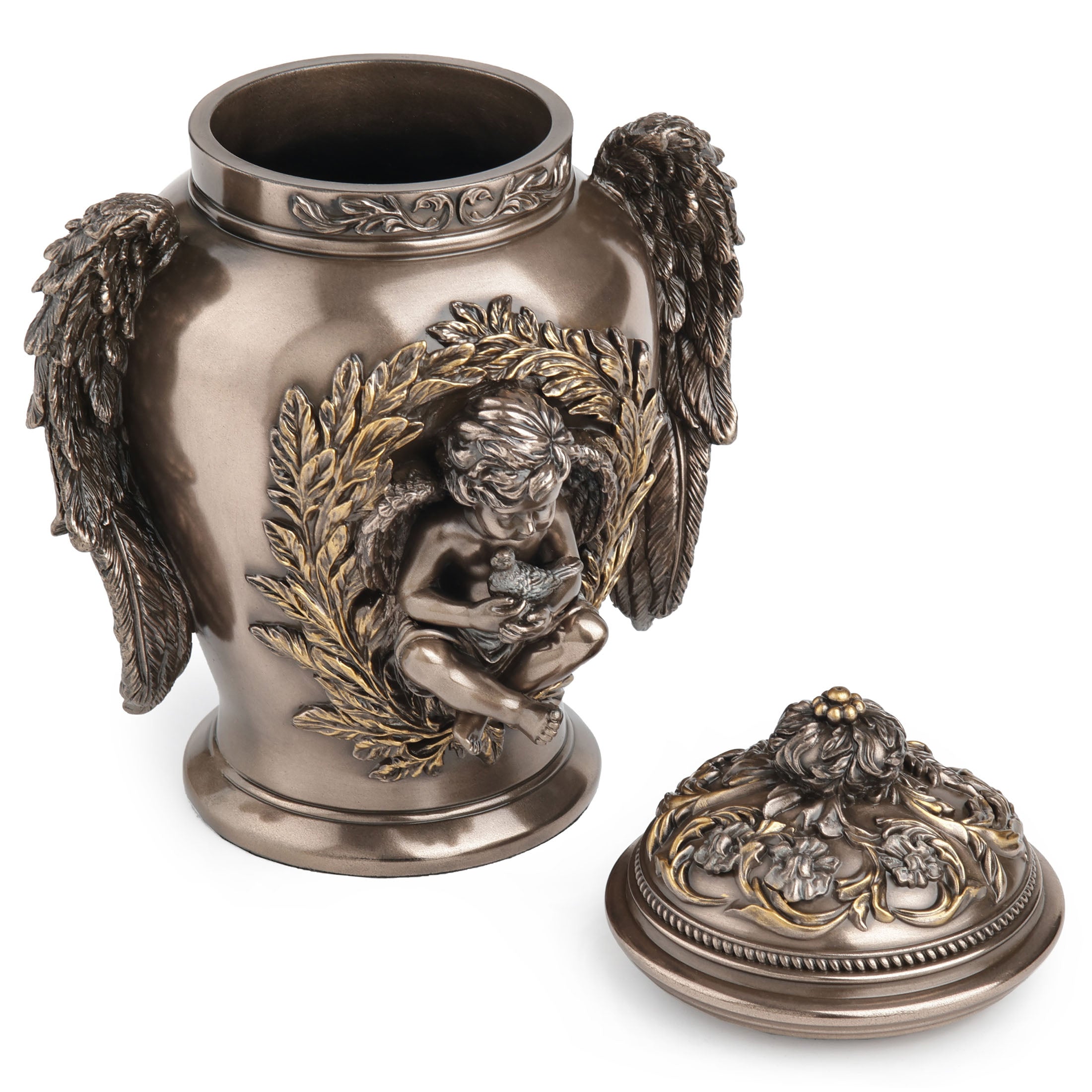 Cherub Holding Dove Winged Remembrance Urn (600 ml)