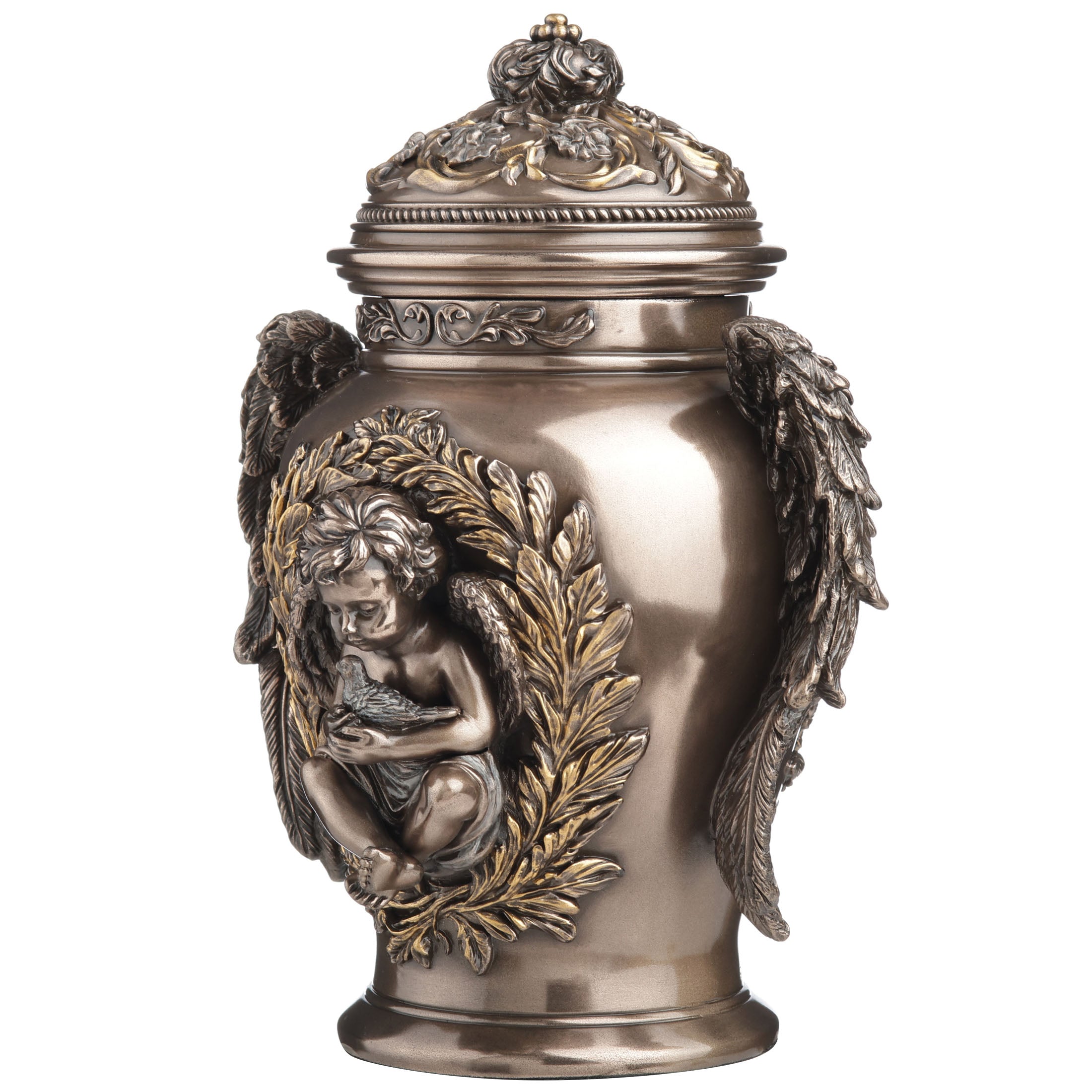 Cherub Holding Dove Winged Remembrance Urn (600 ml)