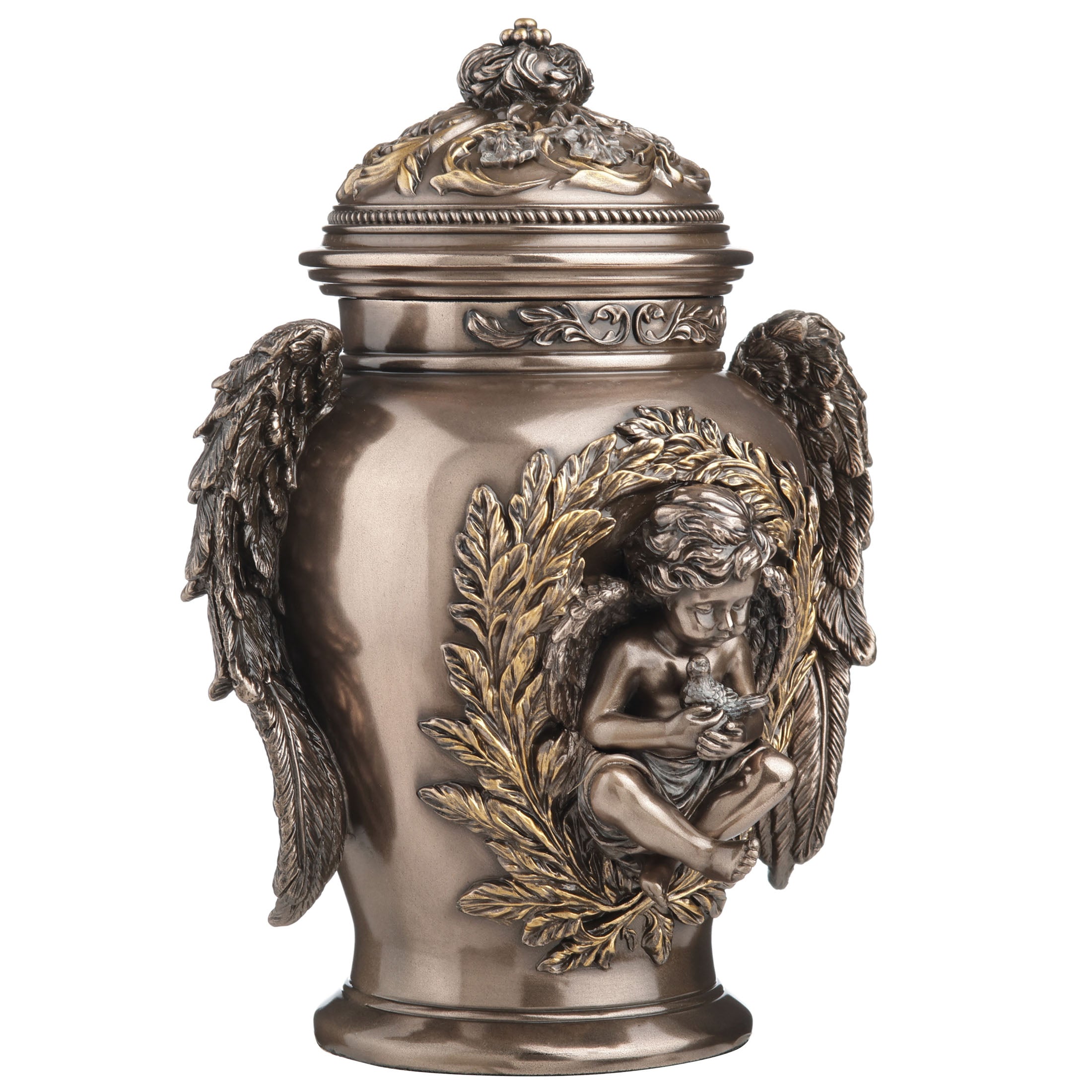 Cherub Holding Dove Winged Remembrance Urn (600 ml)