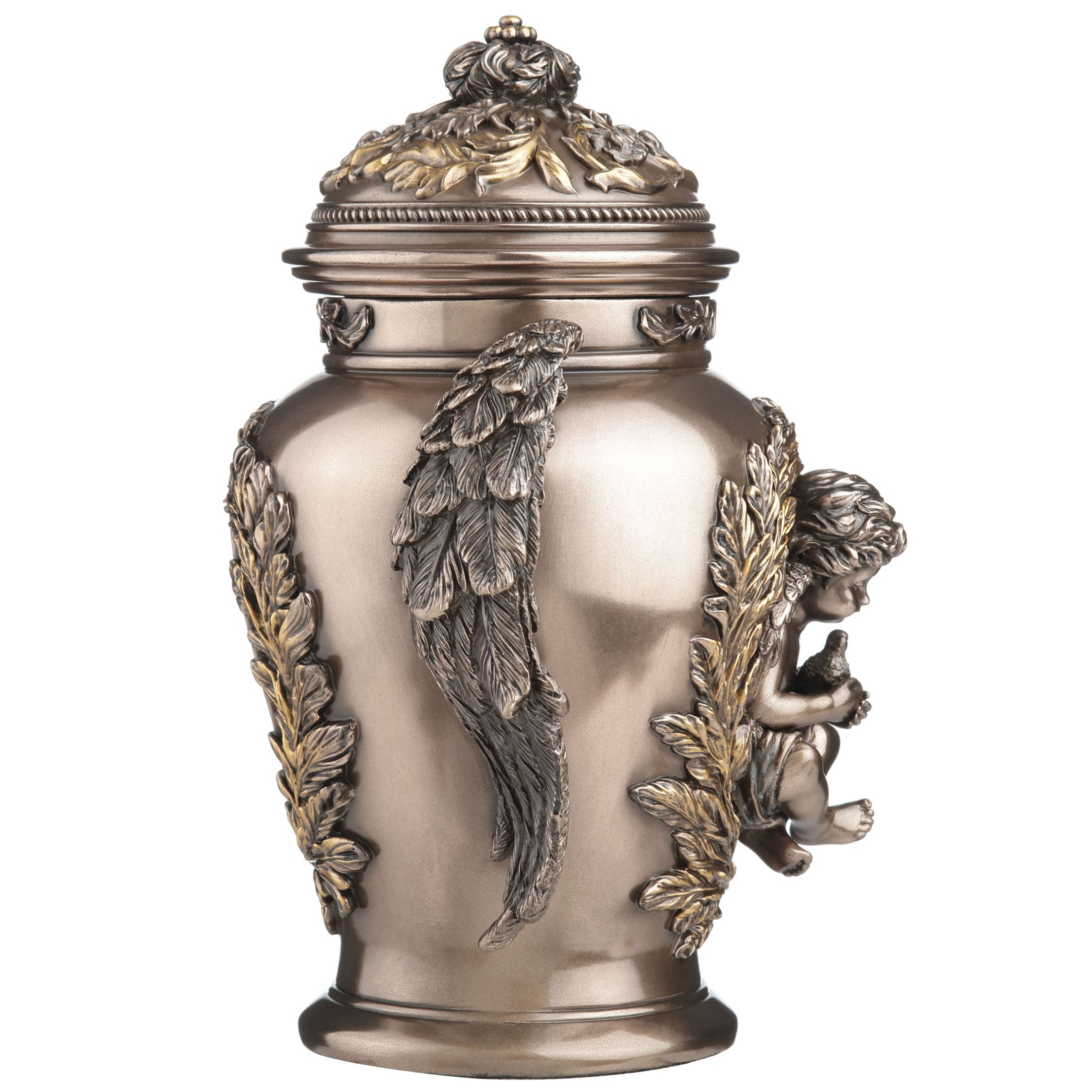 Cherub Holding Dove Winged Remembrance Urn (600 ml)
