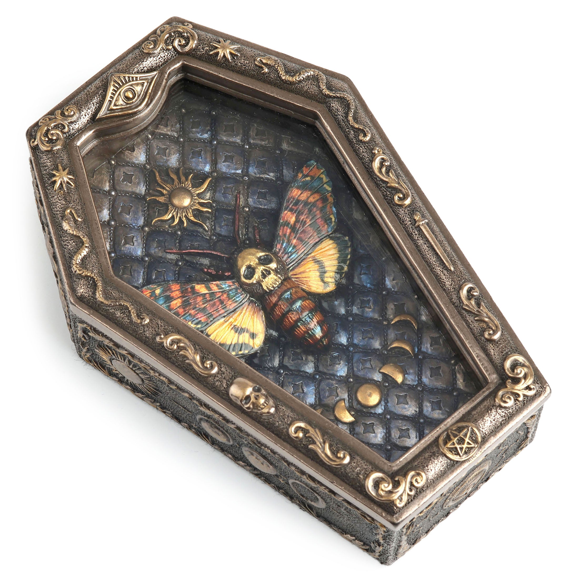 Death's Head Moth Coffin Reliquary Trinket Box