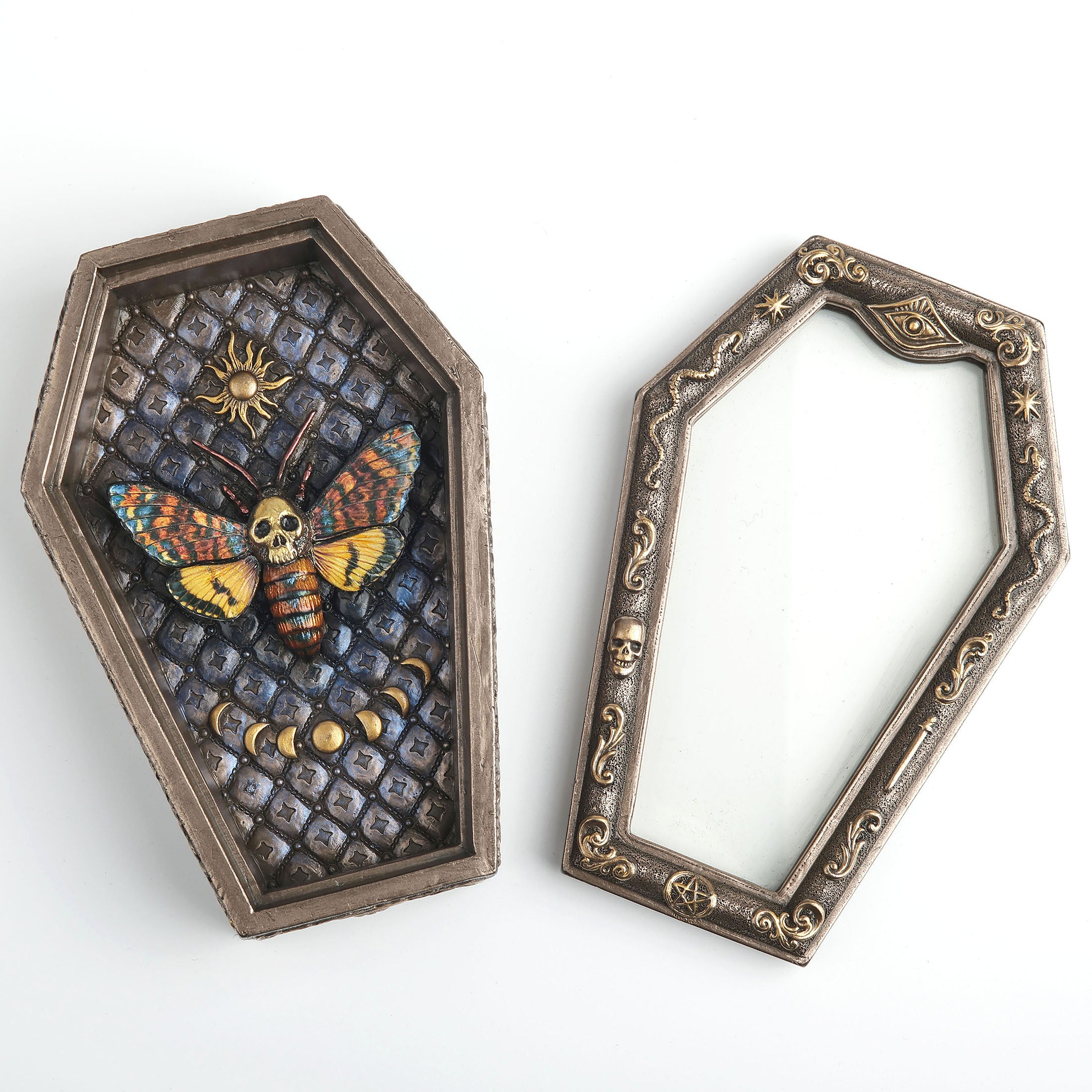 Death's Head Moth Coffin Reliquary Trinket Box