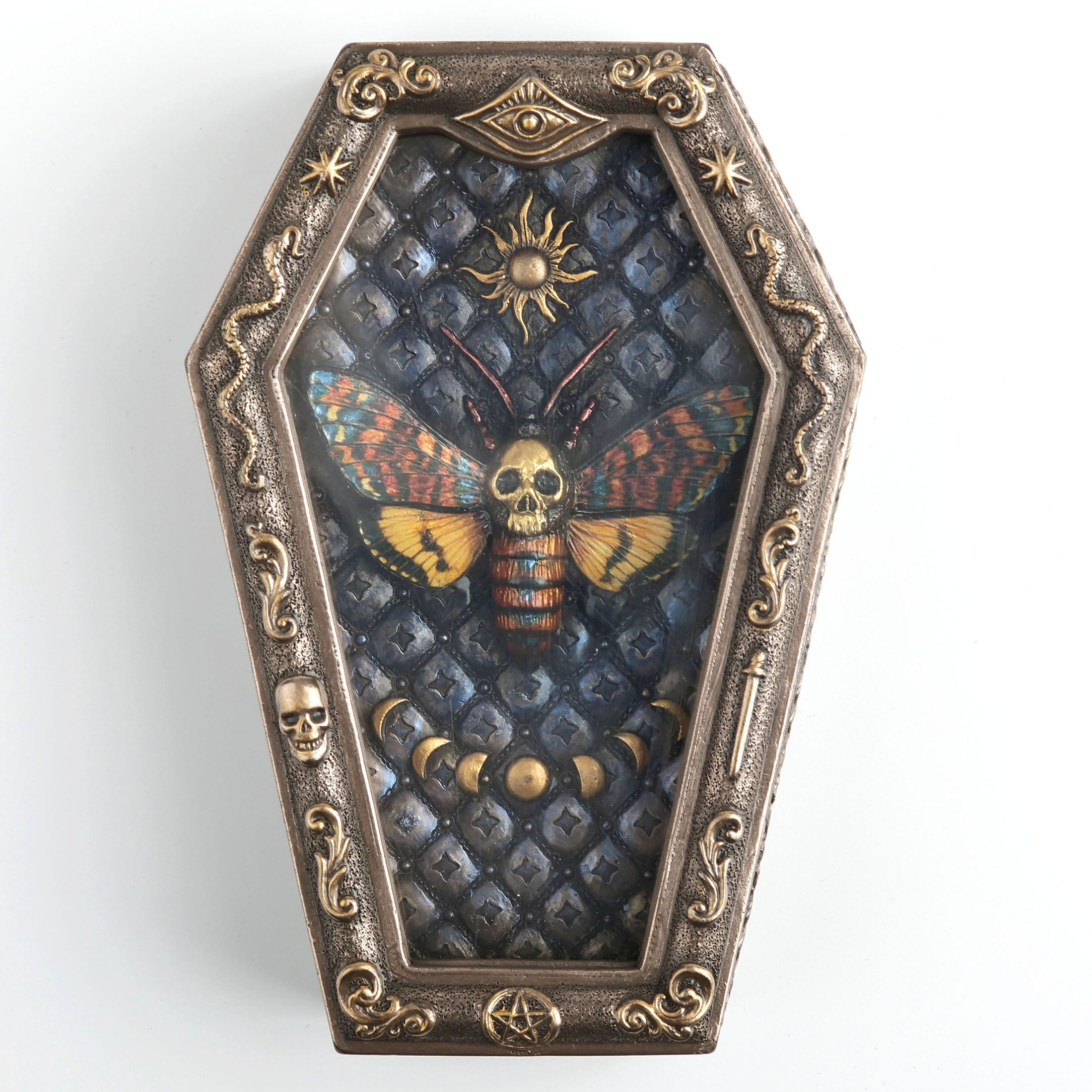 Death's Head Moth Coffin Reliquary Trinket Box