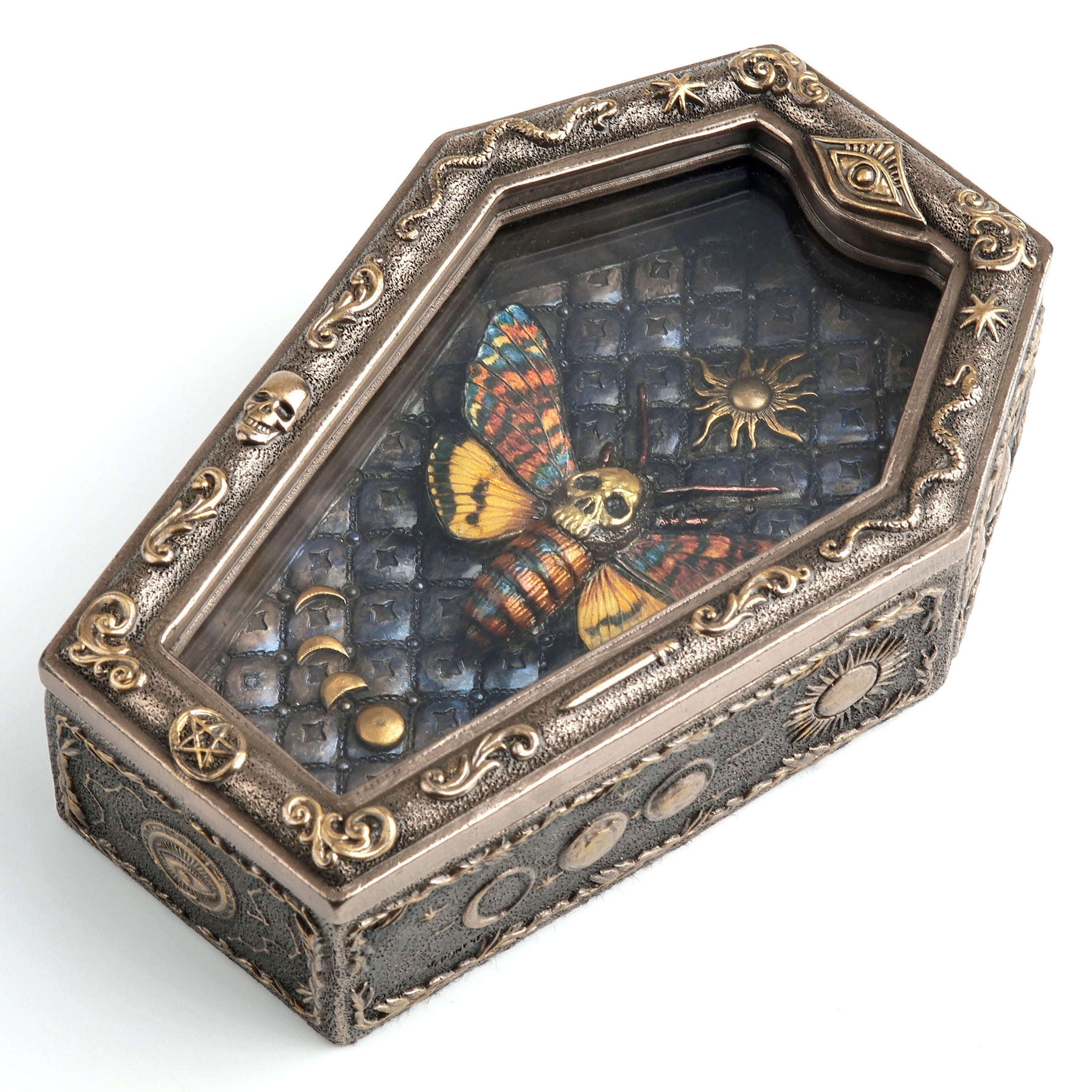 Death's Head Moth Coffin Reliquary Trinket Box