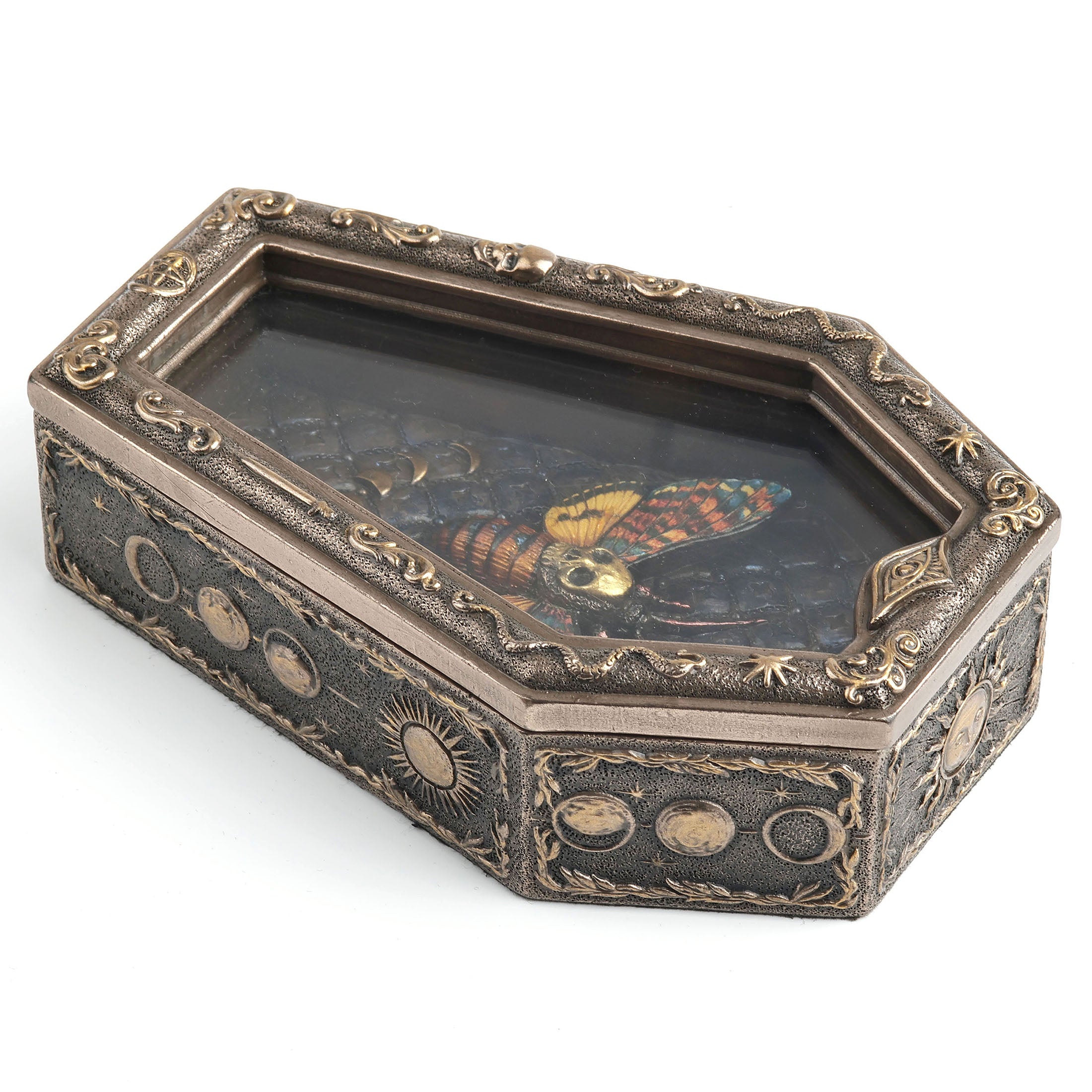 Death's Head Moth Coffin Reliquary Trinket Box
