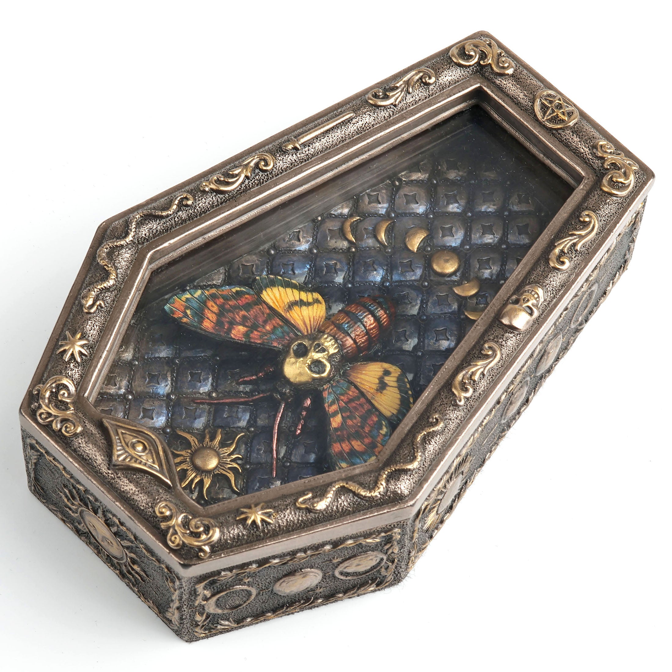 Death's Head Moth Coffin Reliquary Trinket Box