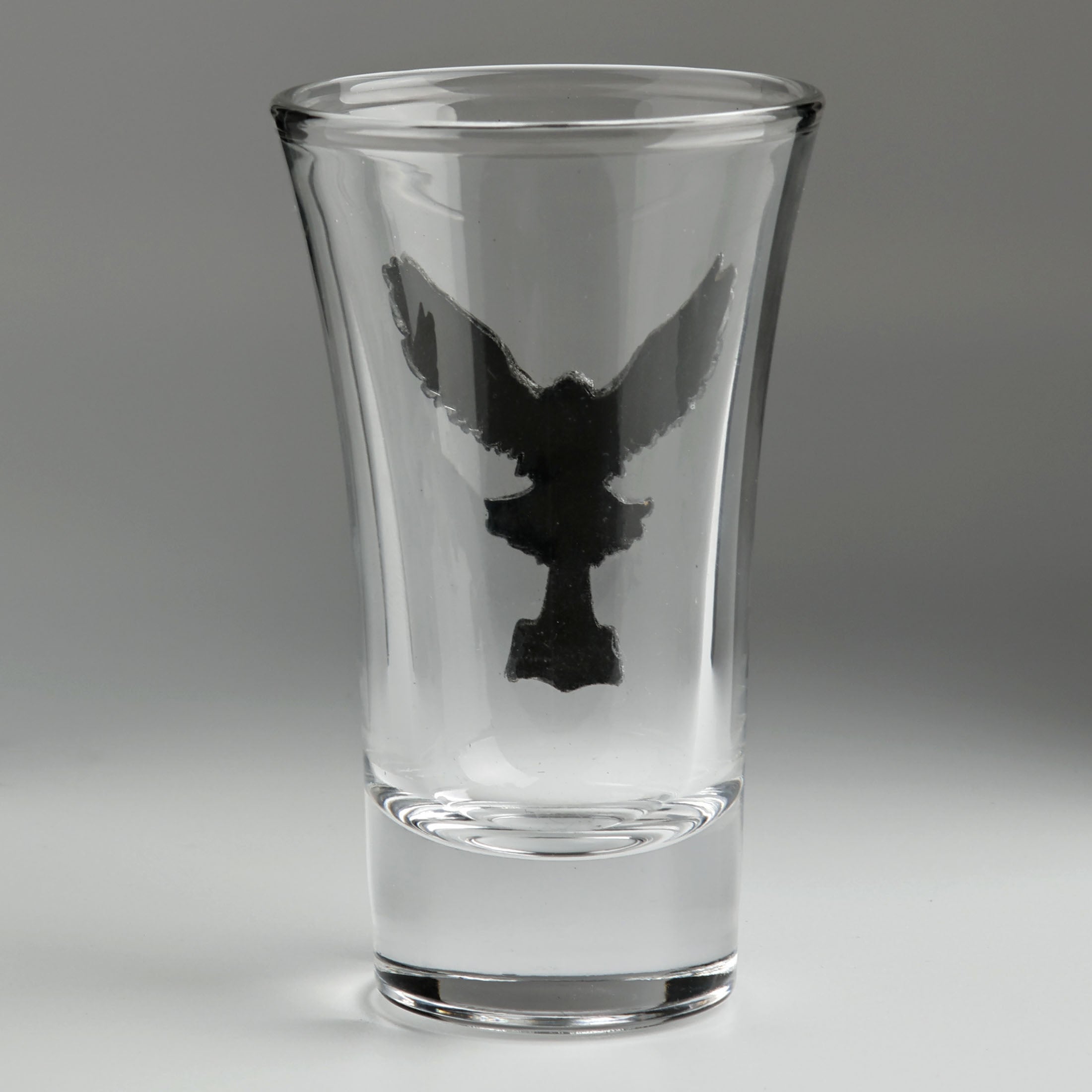 Shot Glass Viking Hawk
