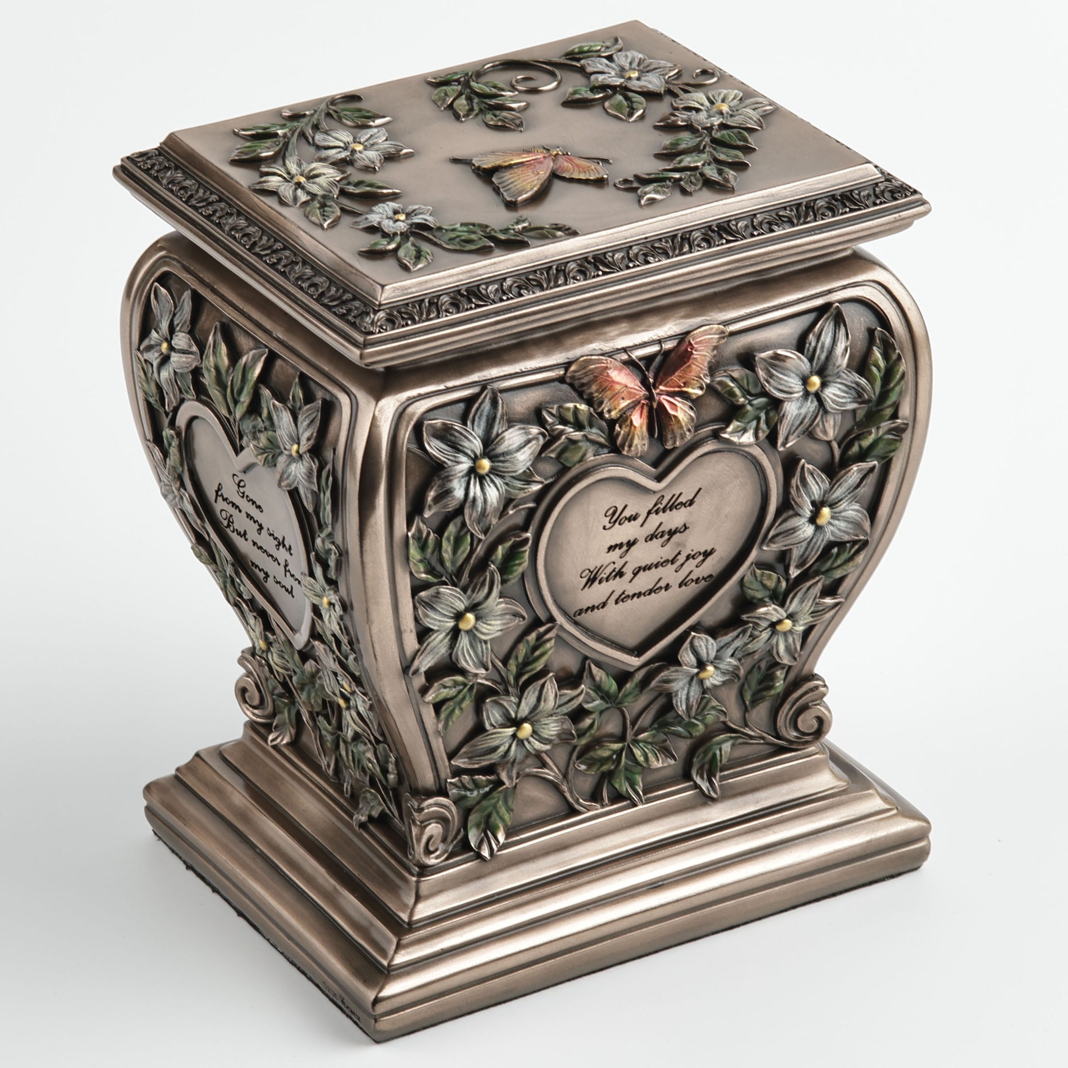 Ornate Floral Relief Memorial Urn (1300 ml)