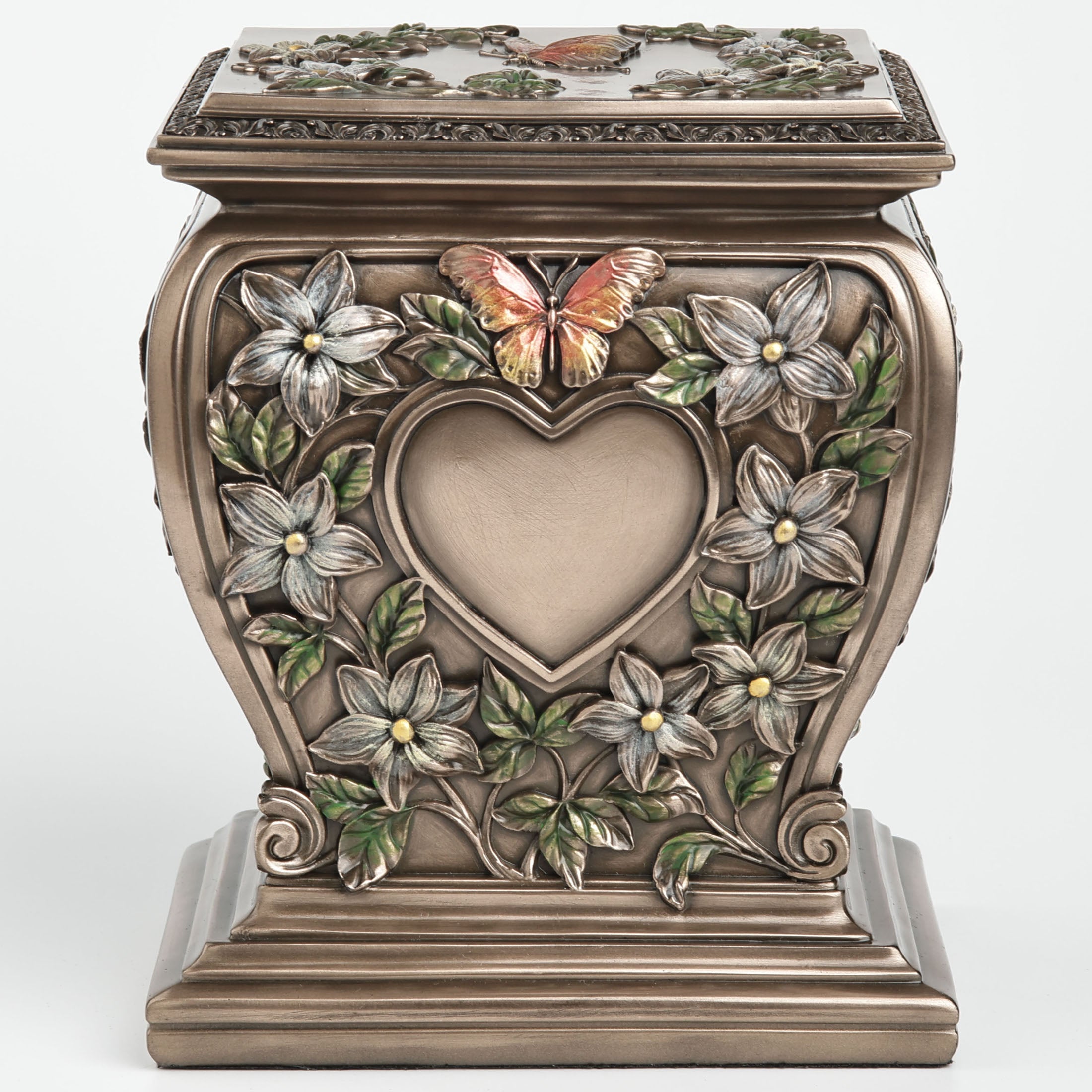 Ornate Floral Relief Memorial Urn (1300 ml)
