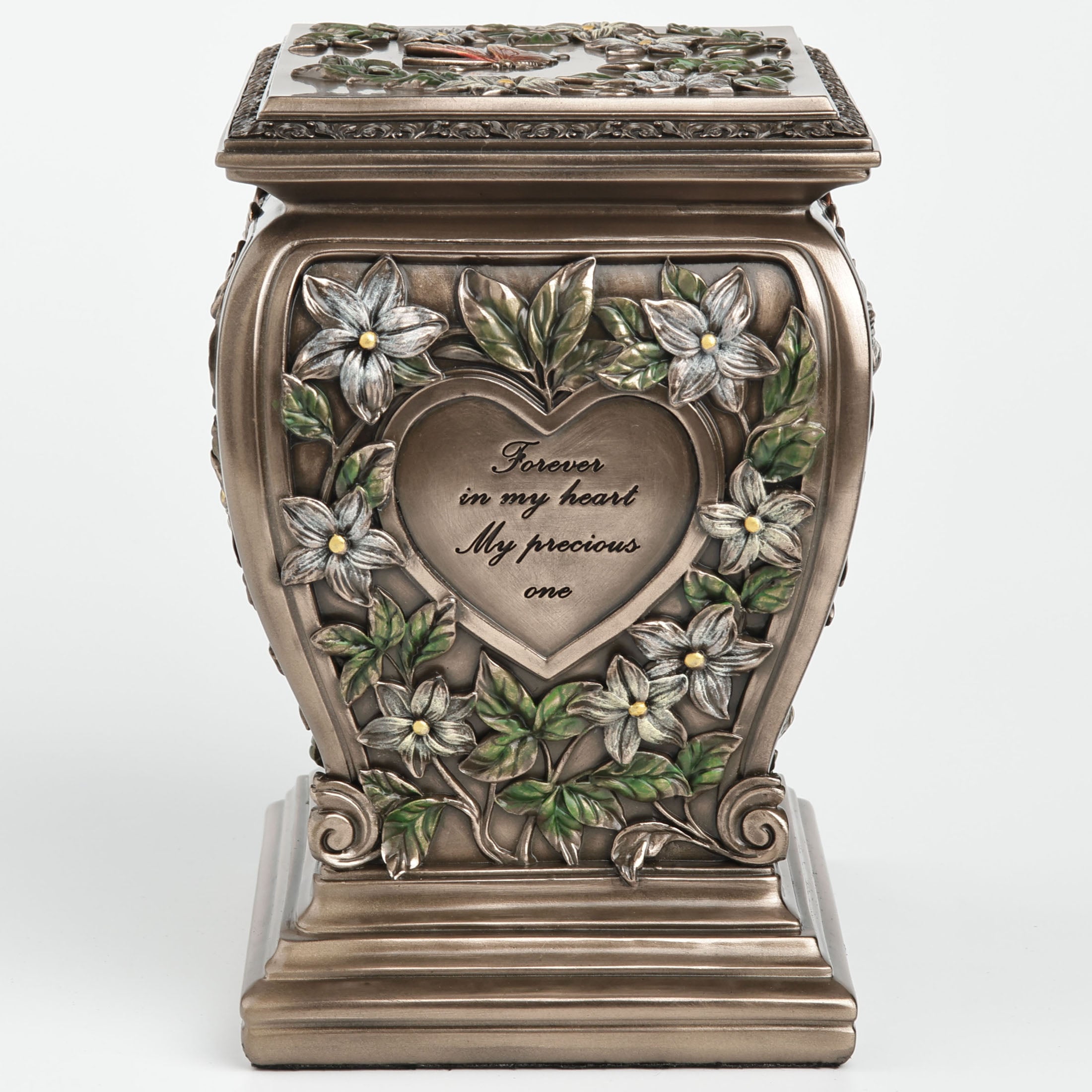 Ornate Floral Relief Memorial Urn (1300 ml)