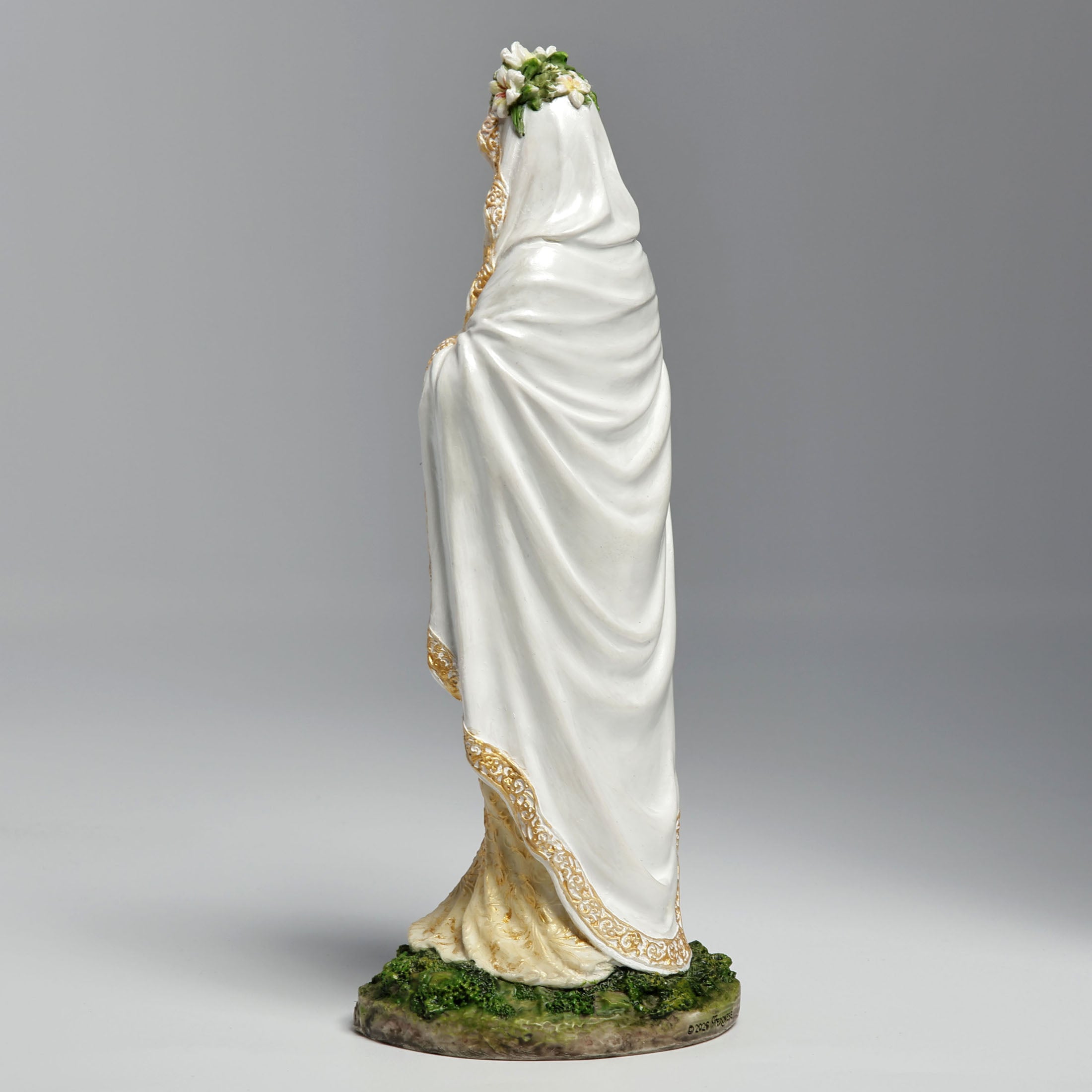 Day Of The Dead Virgin Mary White Gold Robe