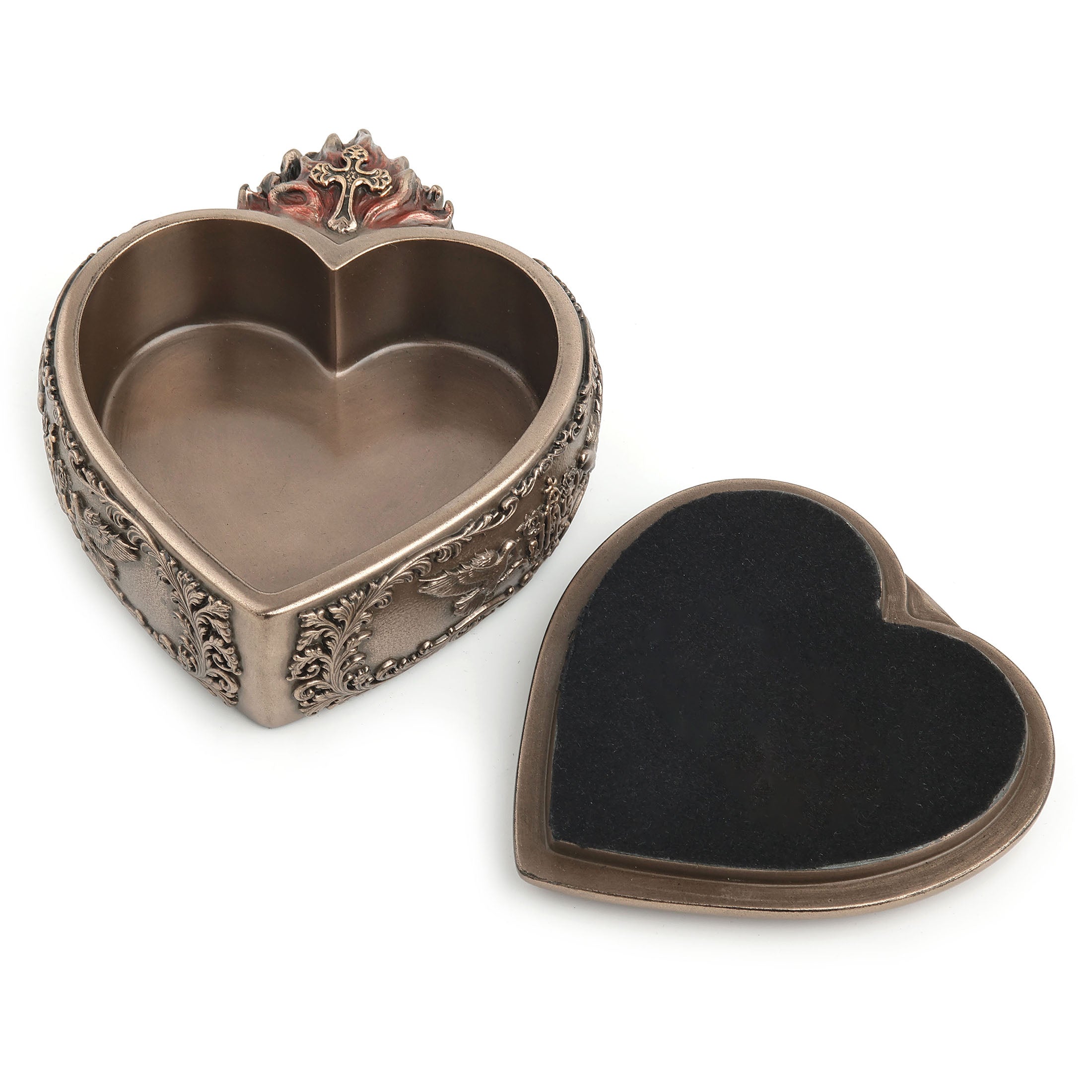 Sacred Heart Of Jesus Portrait Heart Shaped Trinket Box