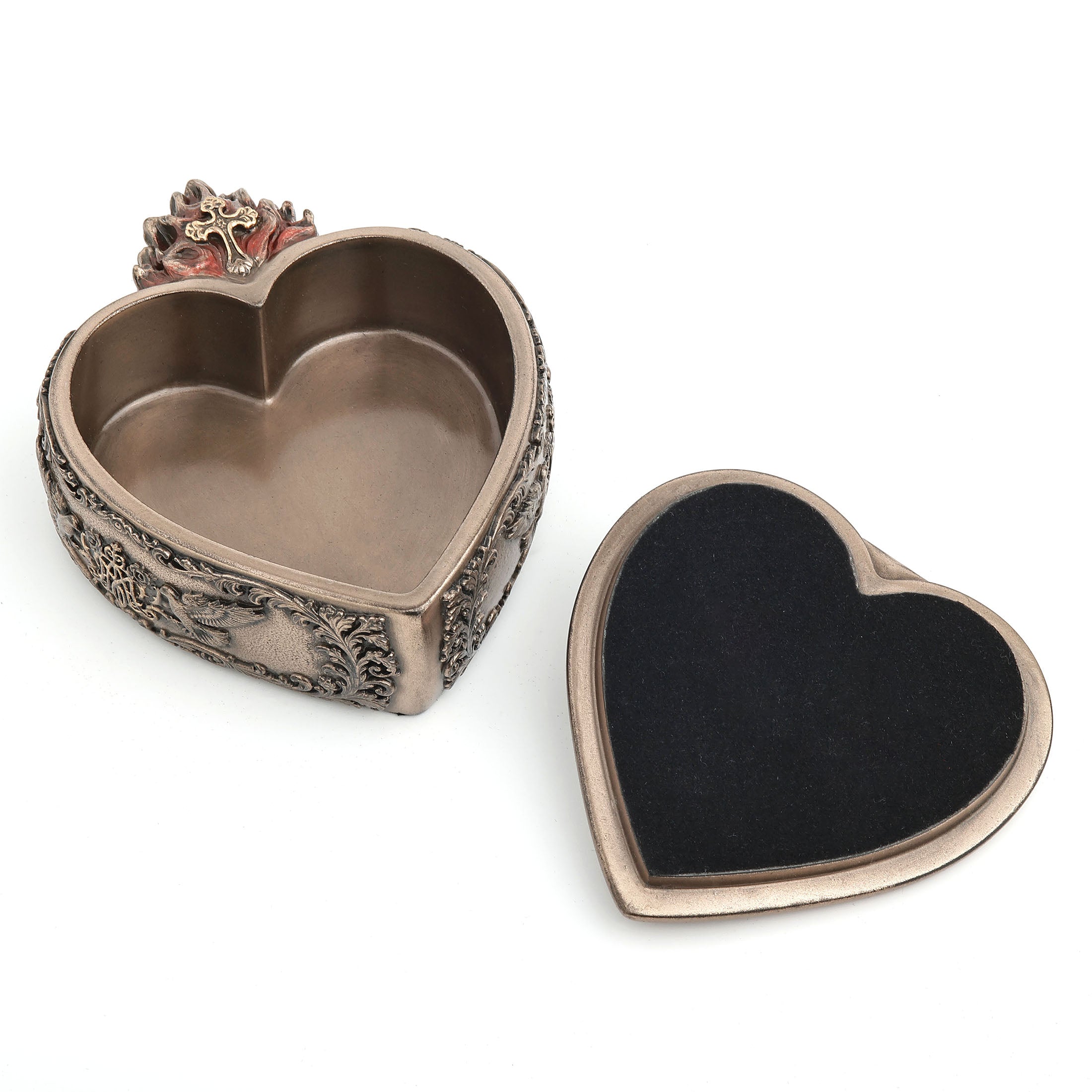 Immaculate Heart Of Mary Portrait Heart Shaped Trinket Box