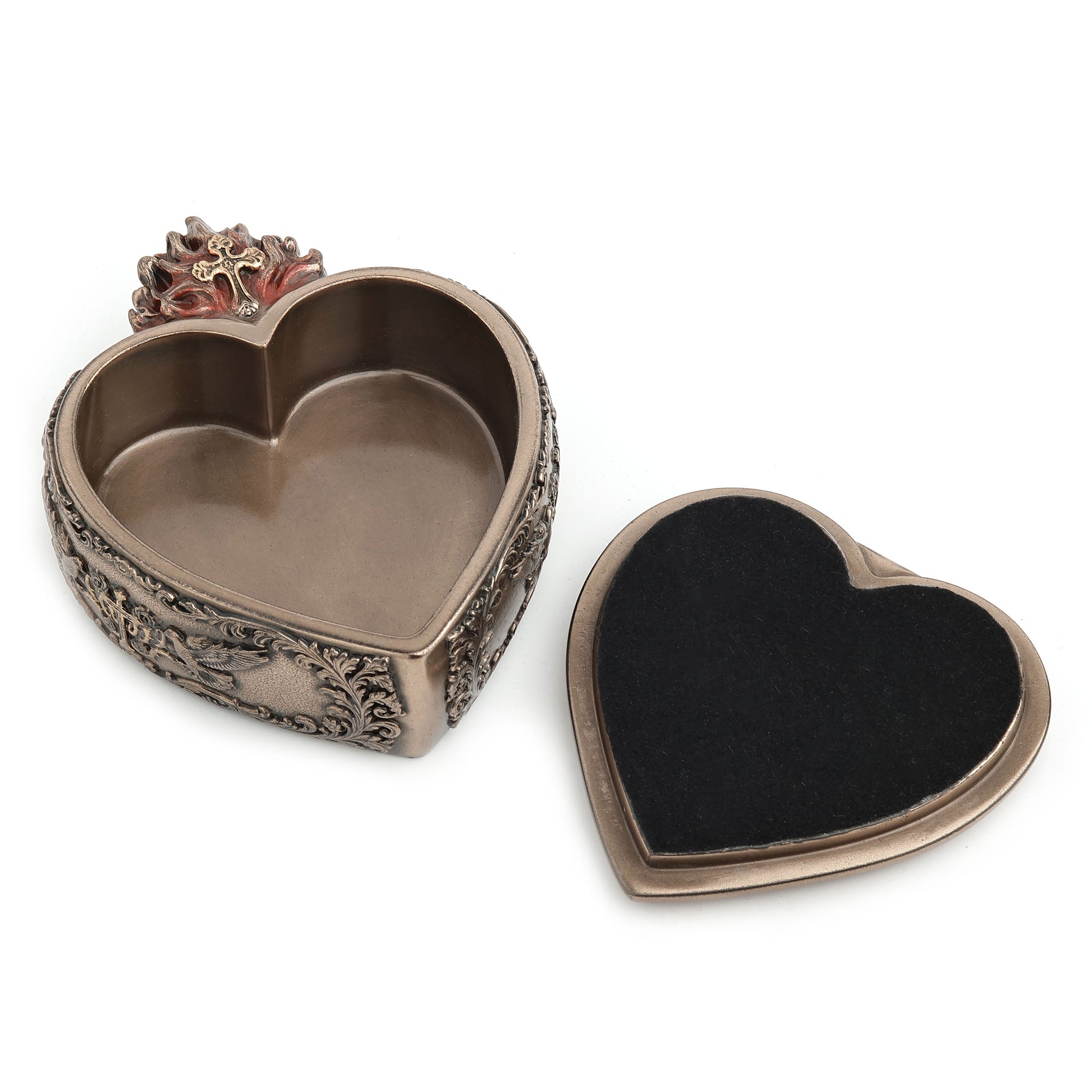Devotion To The Two Hearts Heart Shaped Trinket Box
