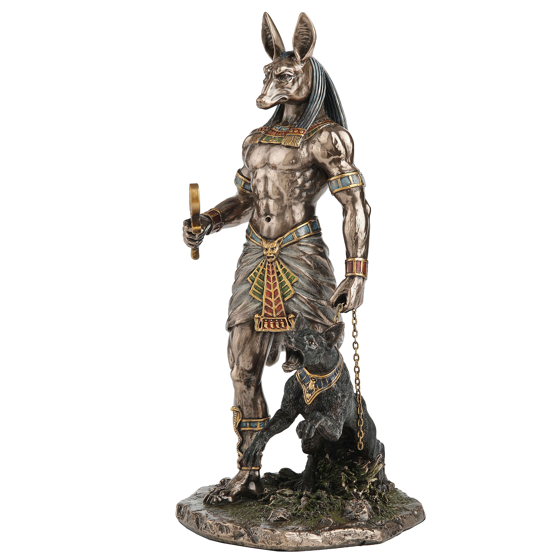 Anubis The Egyptian God Of The Dead Holding Ankh And A Hound