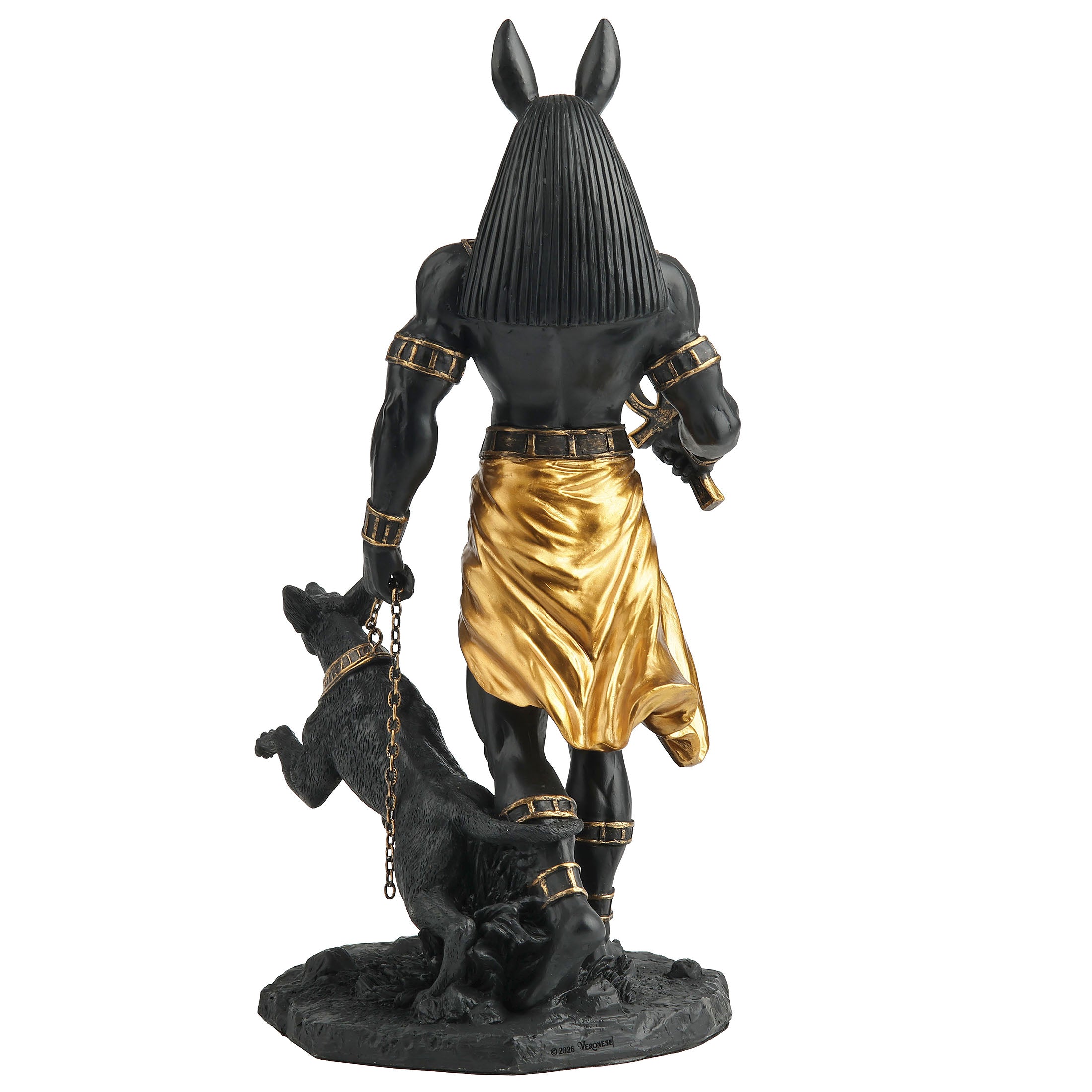 Anubis The Egyptian God Of The Dead Holding Ankh And A Hound
