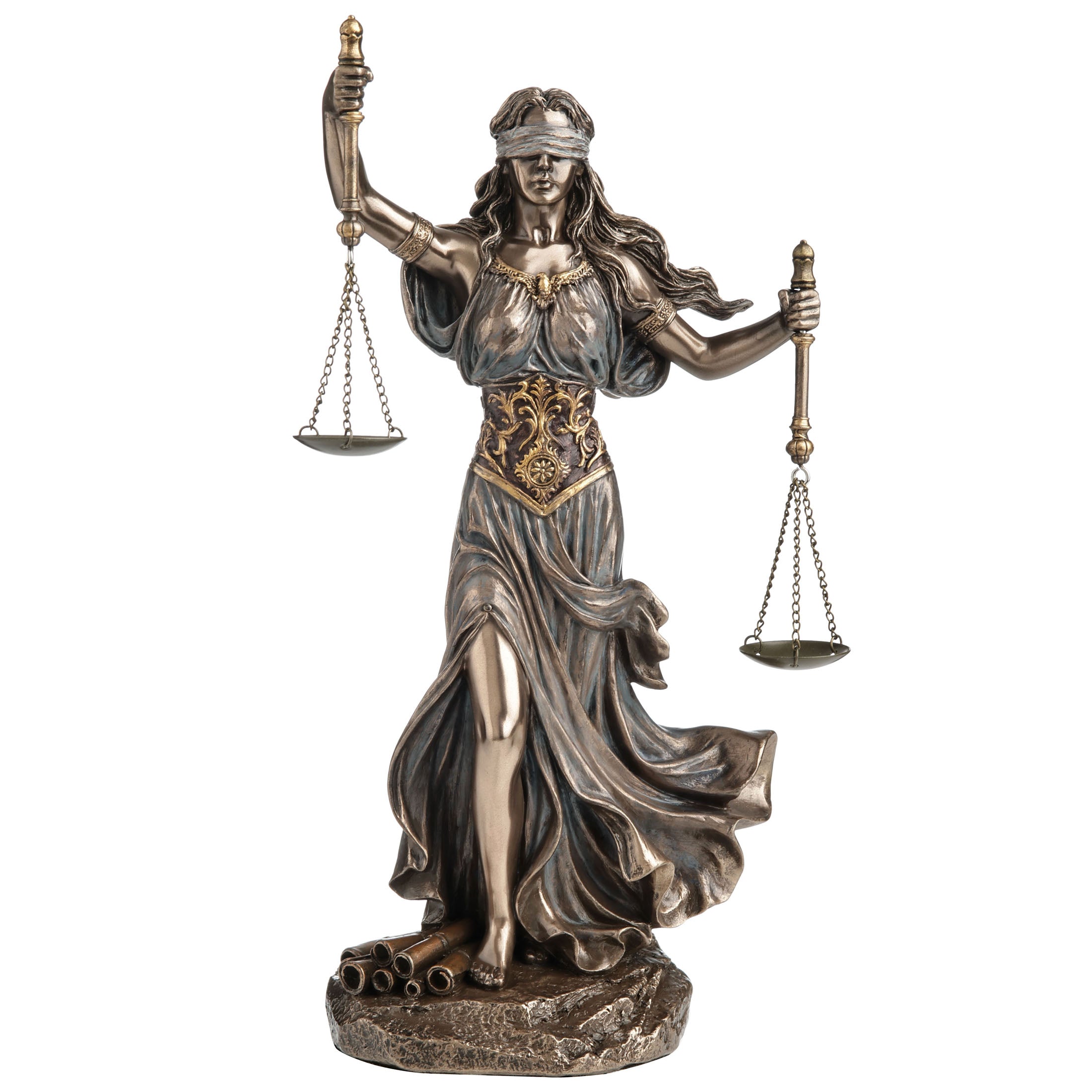 The Blindfolded Lady Justice With Twin Scales