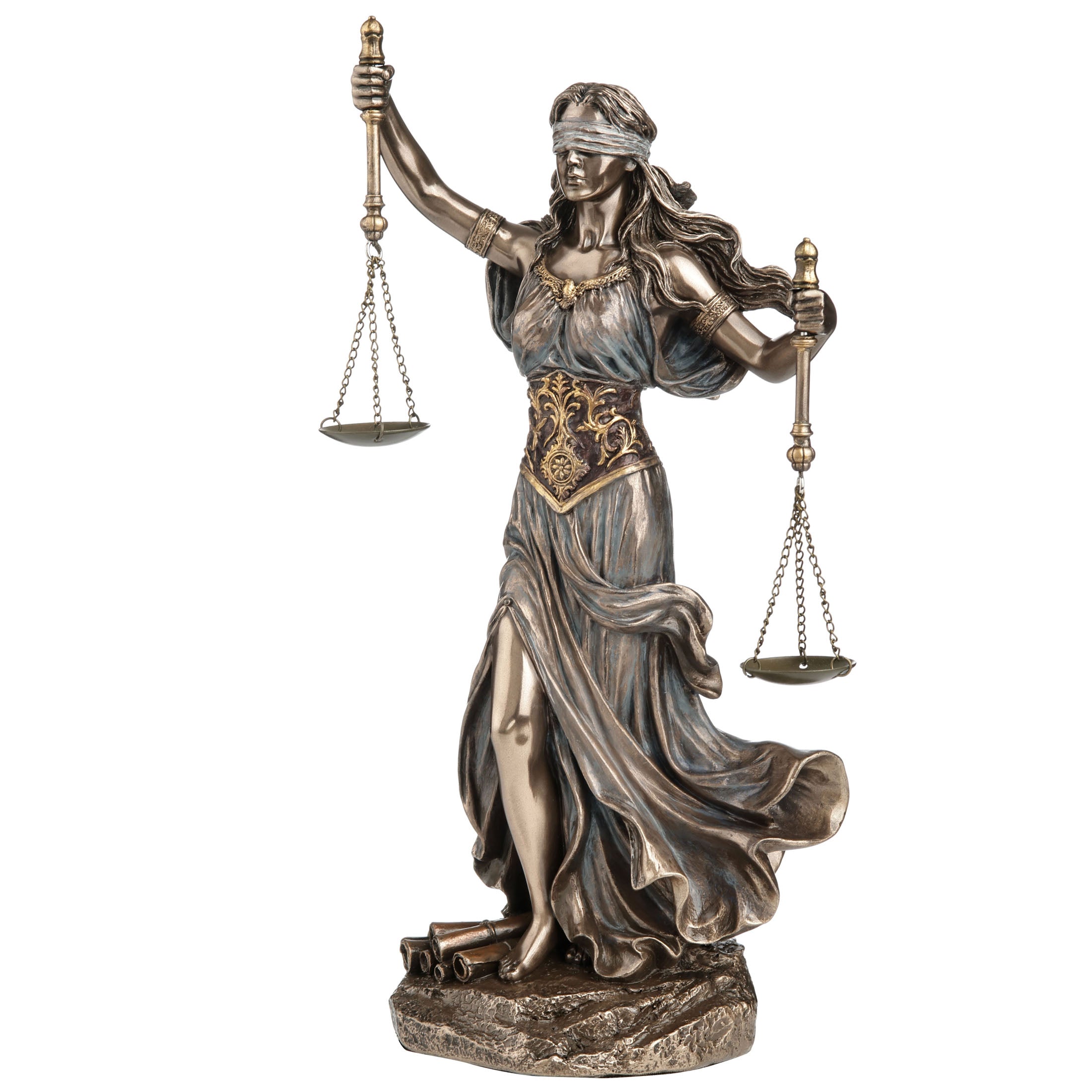 The Blindfolded Lady Justice With Twin Scales