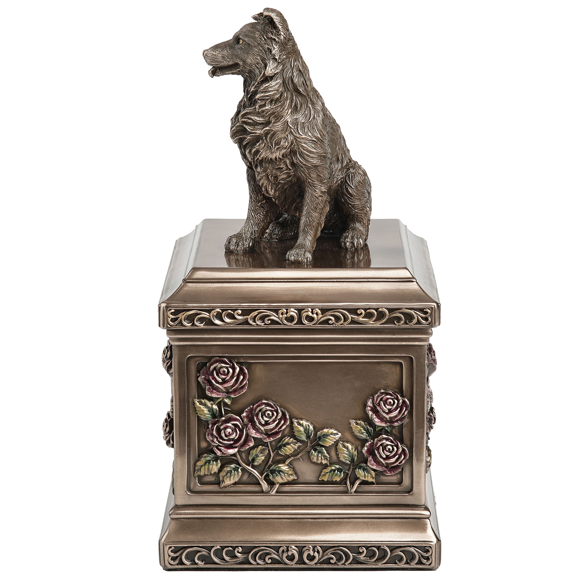 Border Collie Rose Heart Memorial Urn 1000 ml