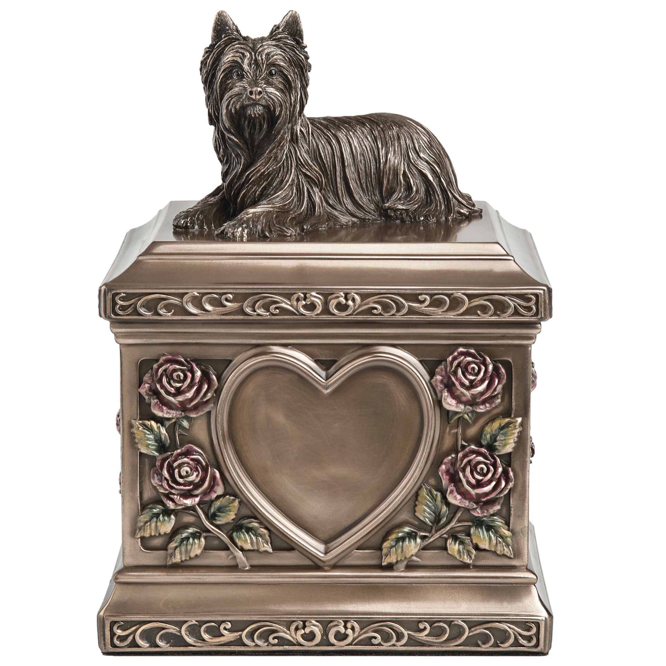 Yorkshire Terrier Rose Heart Memorial Urn 1000 ml