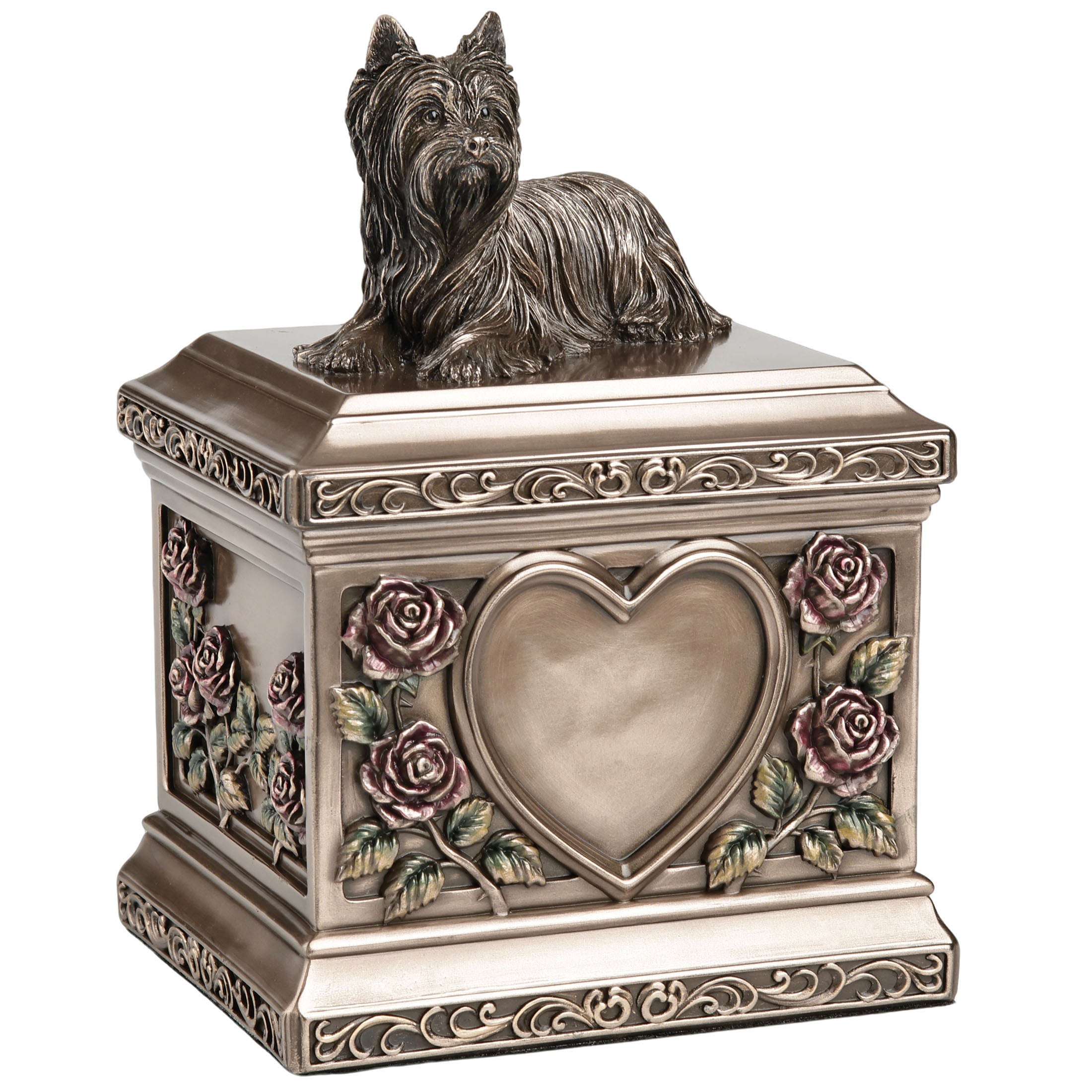 Yorkshire Terrier Rose Heart Memorial Urn 1000 ml