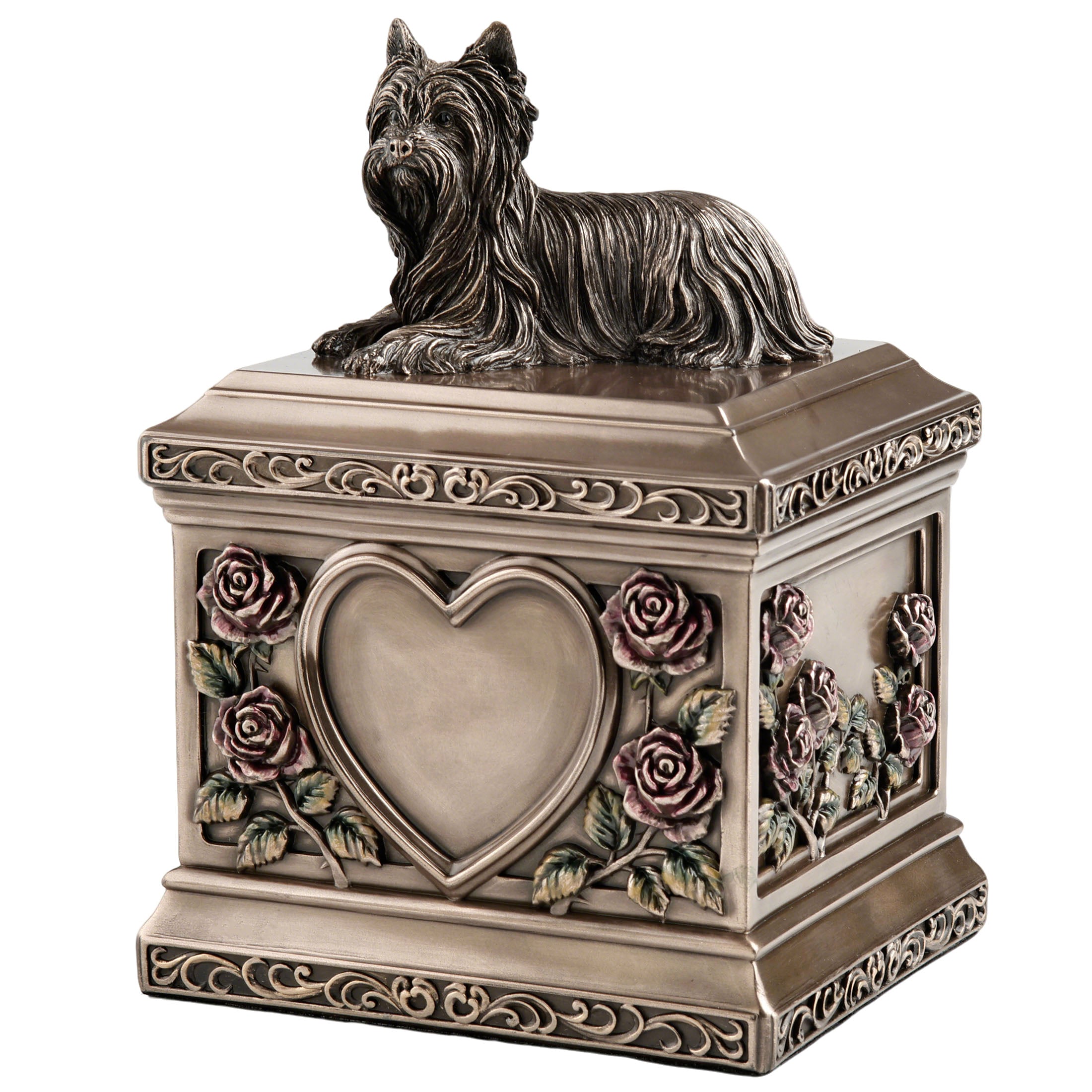 Yorkshire Terrier Rose Heart Memorial Urn 1000 ml