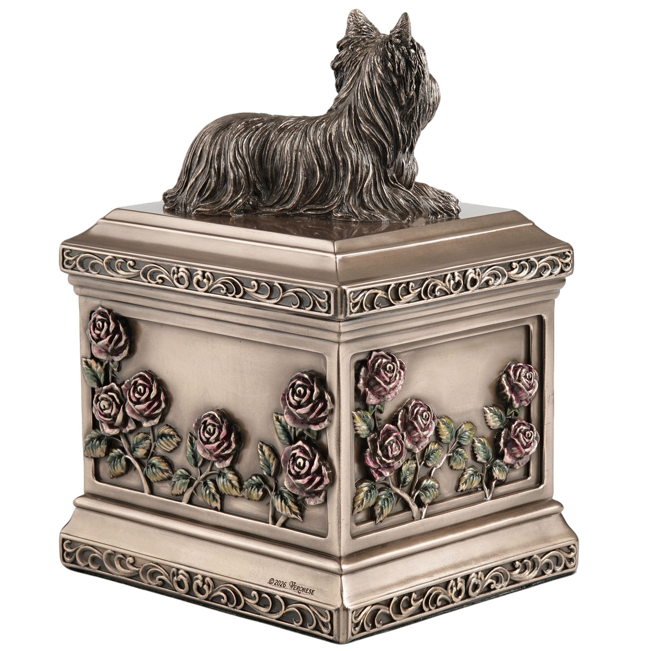 Yorkshire Terrier Rose Heart Memorial Urn 1000 ml