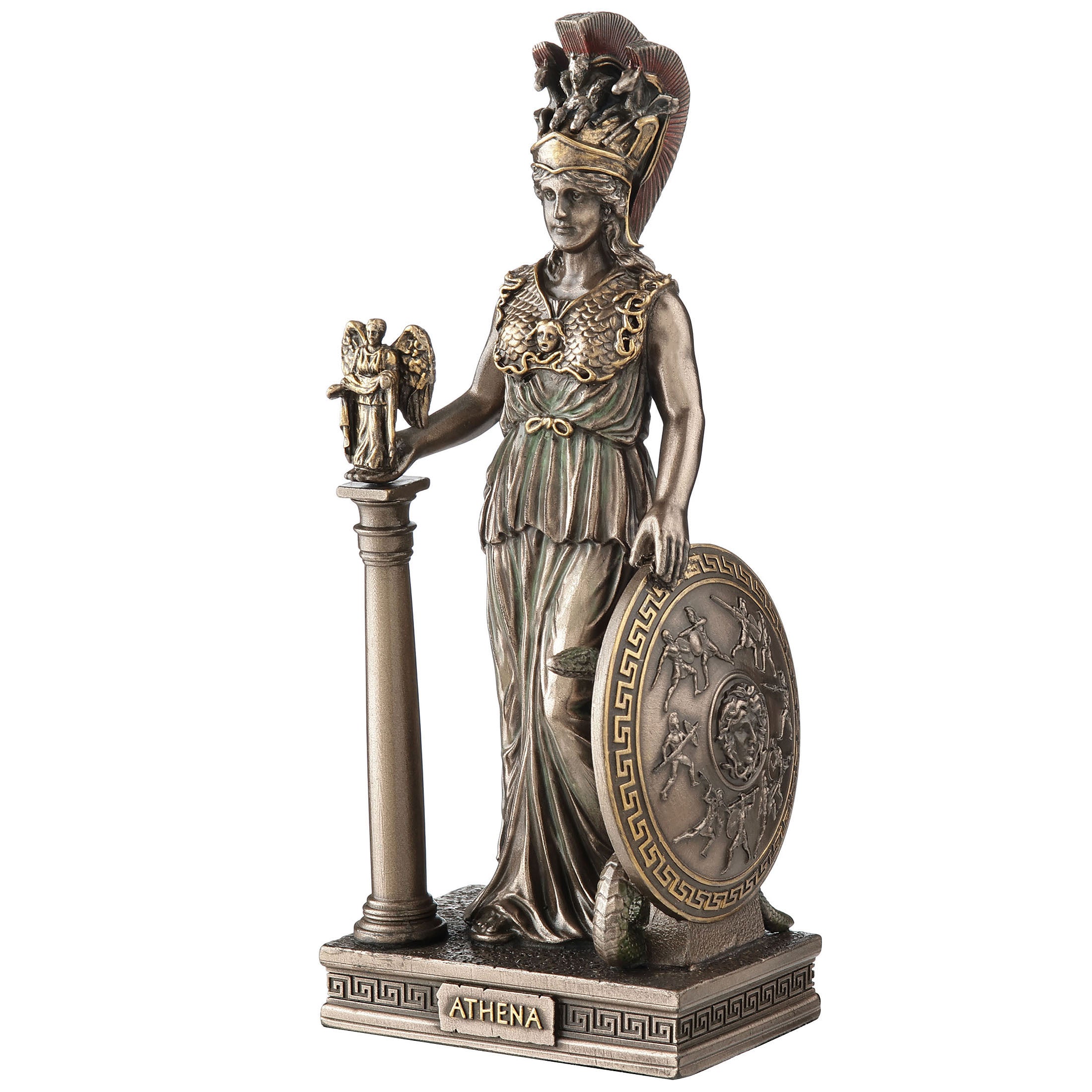 Greek Goddess Athena Holding A Statue Of Nike