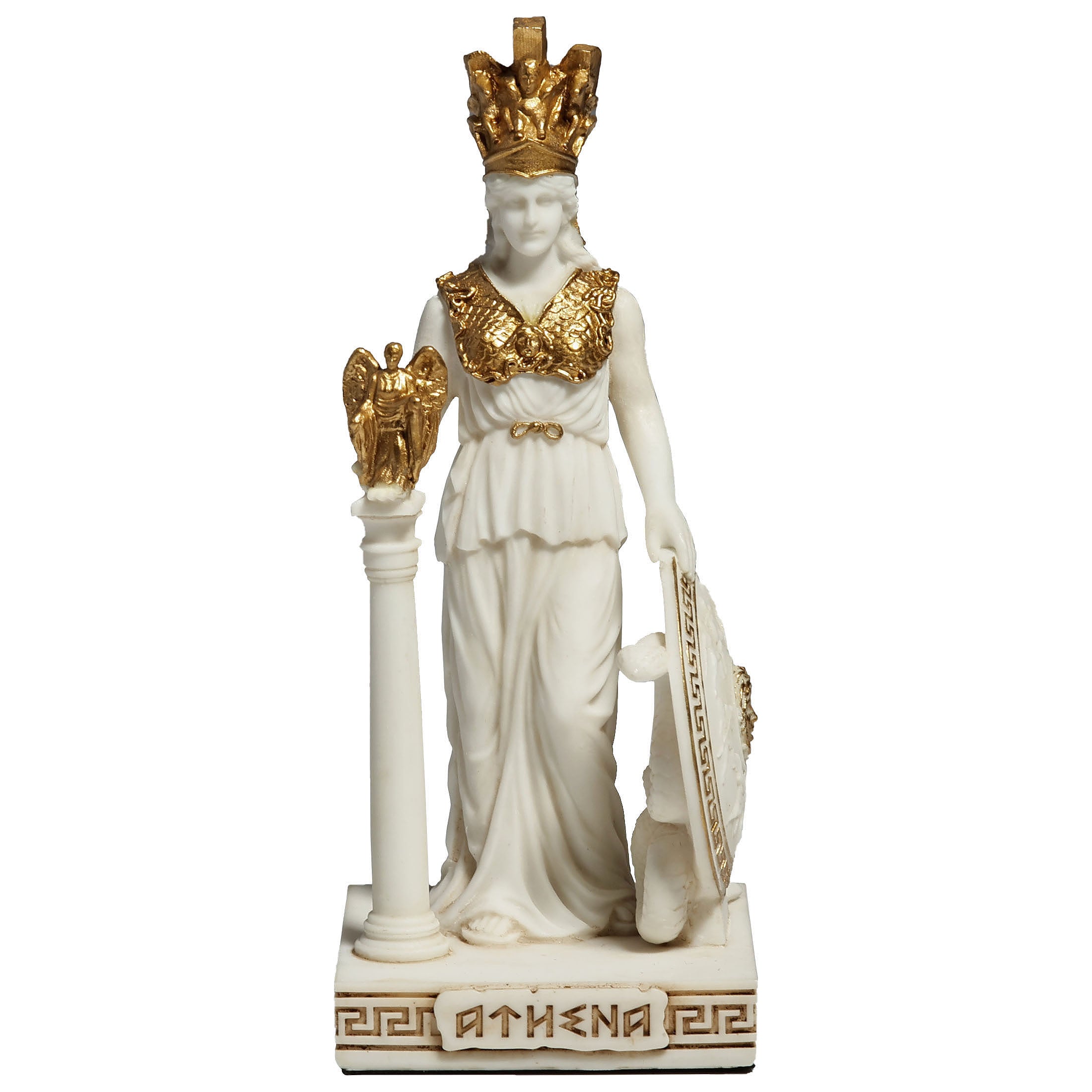Greek Goddess Athena Holding A Statue Of Nike