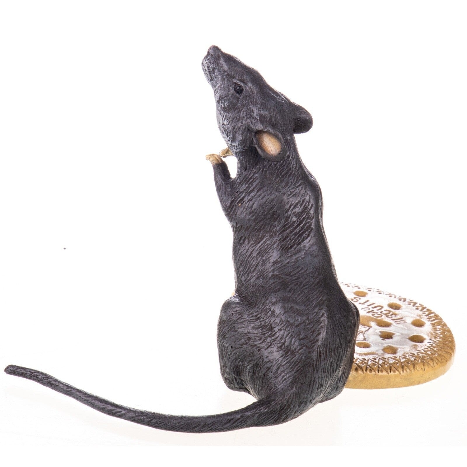 Whimsical Rat Sculpture with Biscuit | Curios & Collectibles