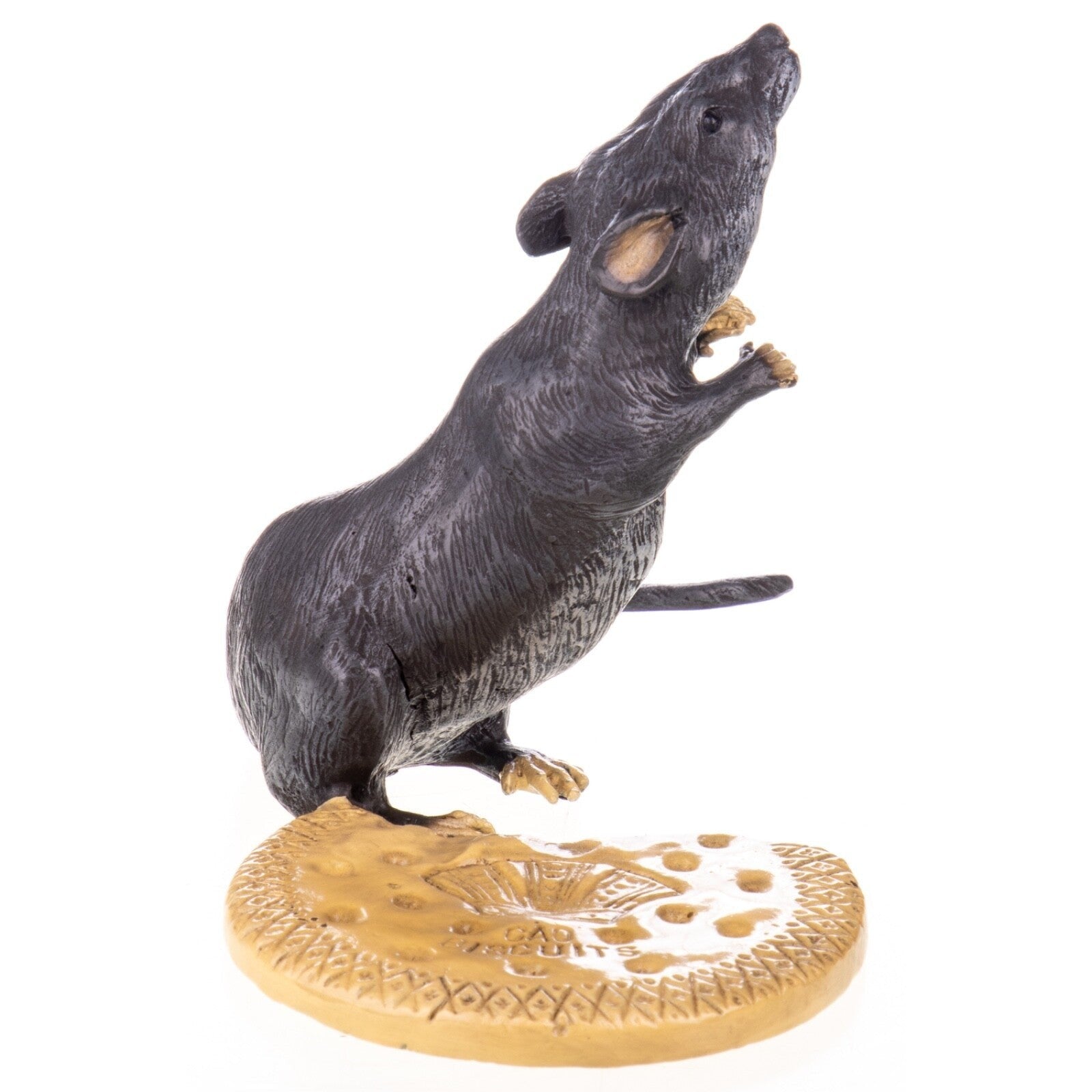 Whimsical Rat Sculpture with Biscuit | Curios & Collectibles