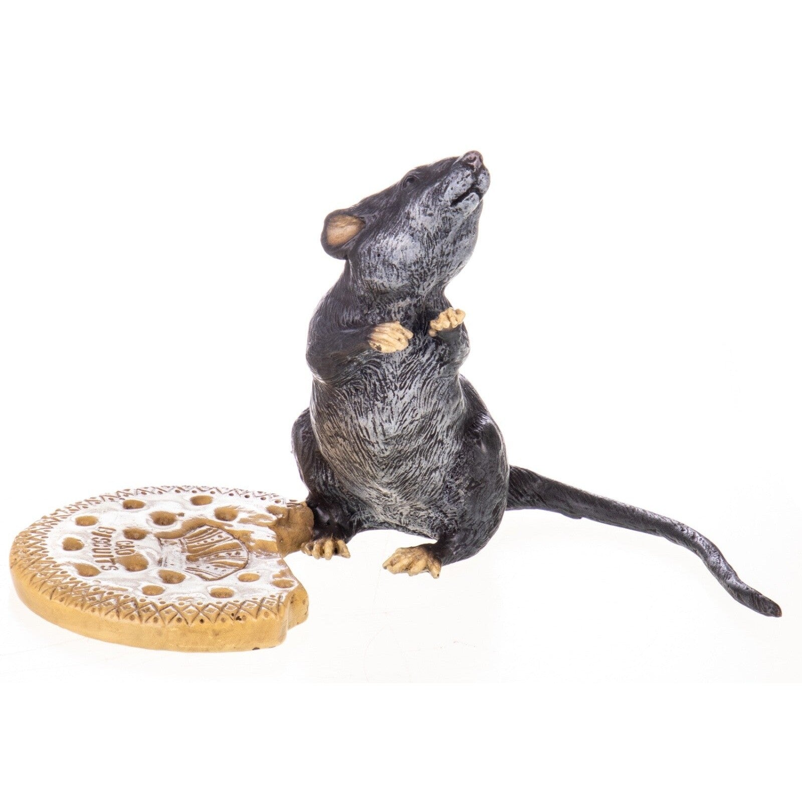 Whimsical Rat Sculpture with Biscuit | Curios & Collectibles