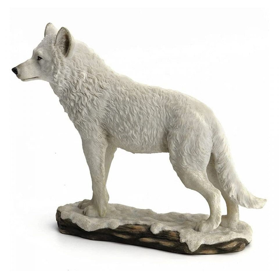 White Artic Wolf | Animal Sculptures | Home Decor | Handcrafted