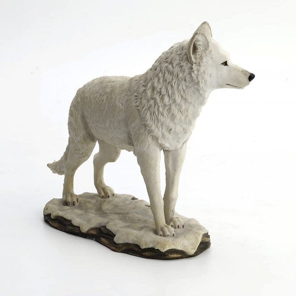 White Artic Wolf | Animal Sculptures | Home Decor | Handcrafted