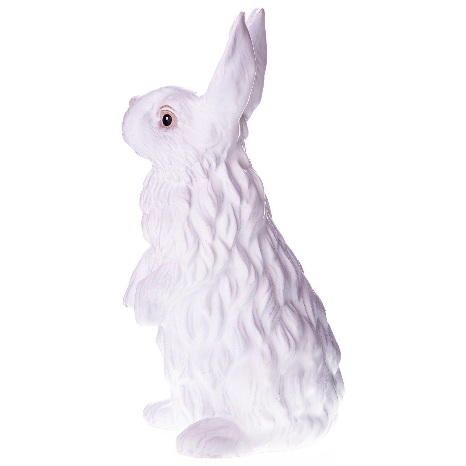 White Fluffy Bunny Statue | Animal Sculptures | Home Decor