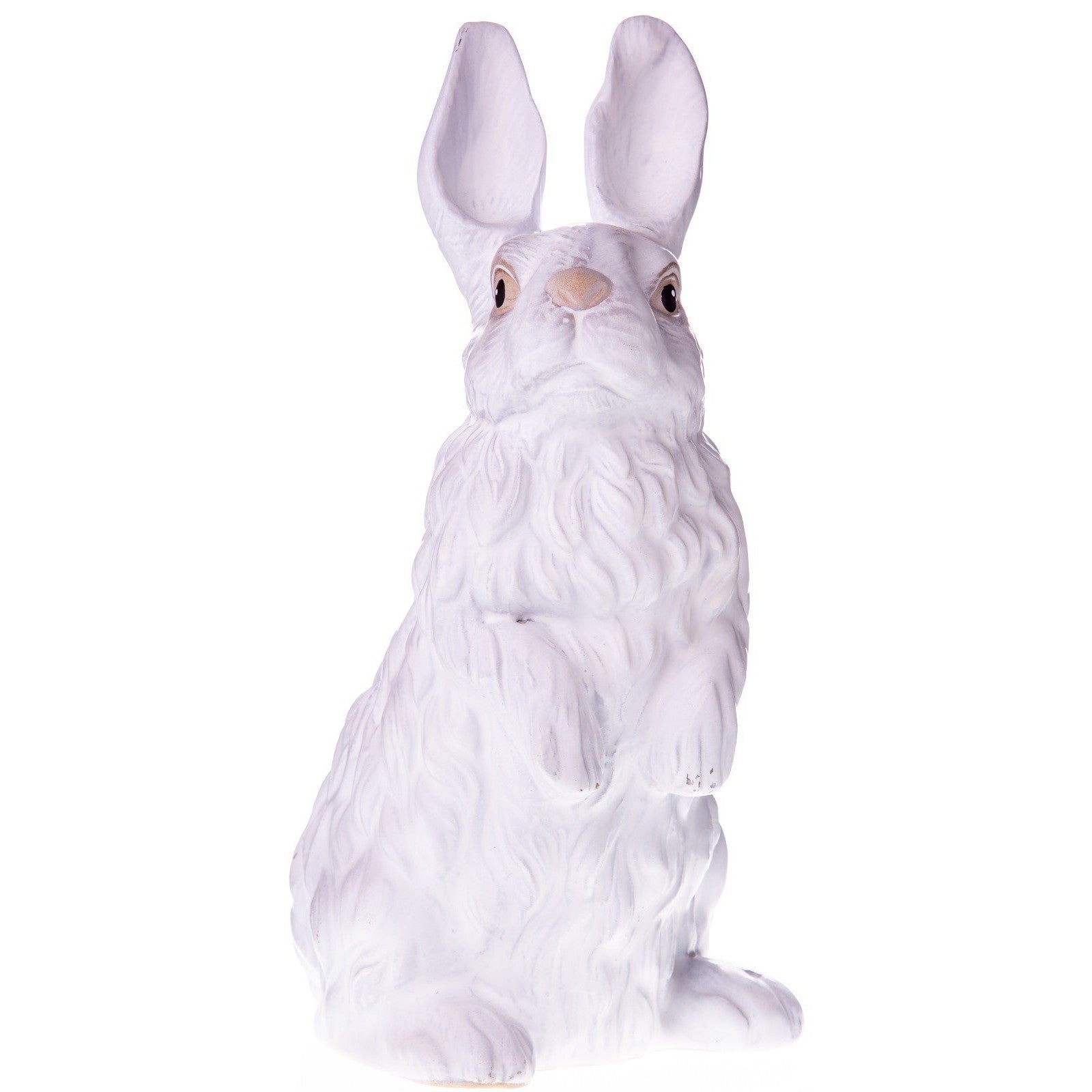 White Fluffy Bunny Statue | Animal Sculptures | Home Decor