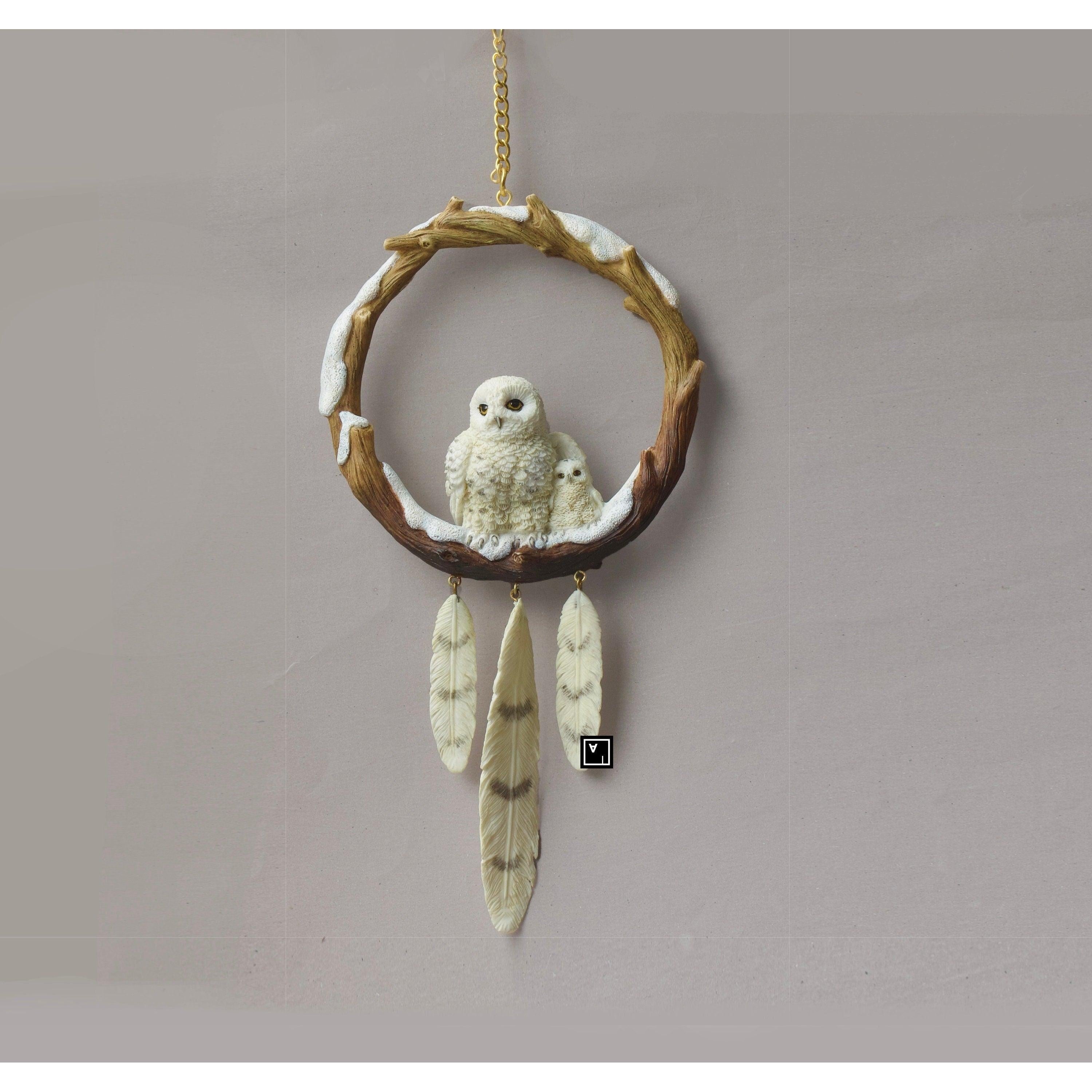 White Snow Owl Hanging | Animal Sculptures | Home Decor