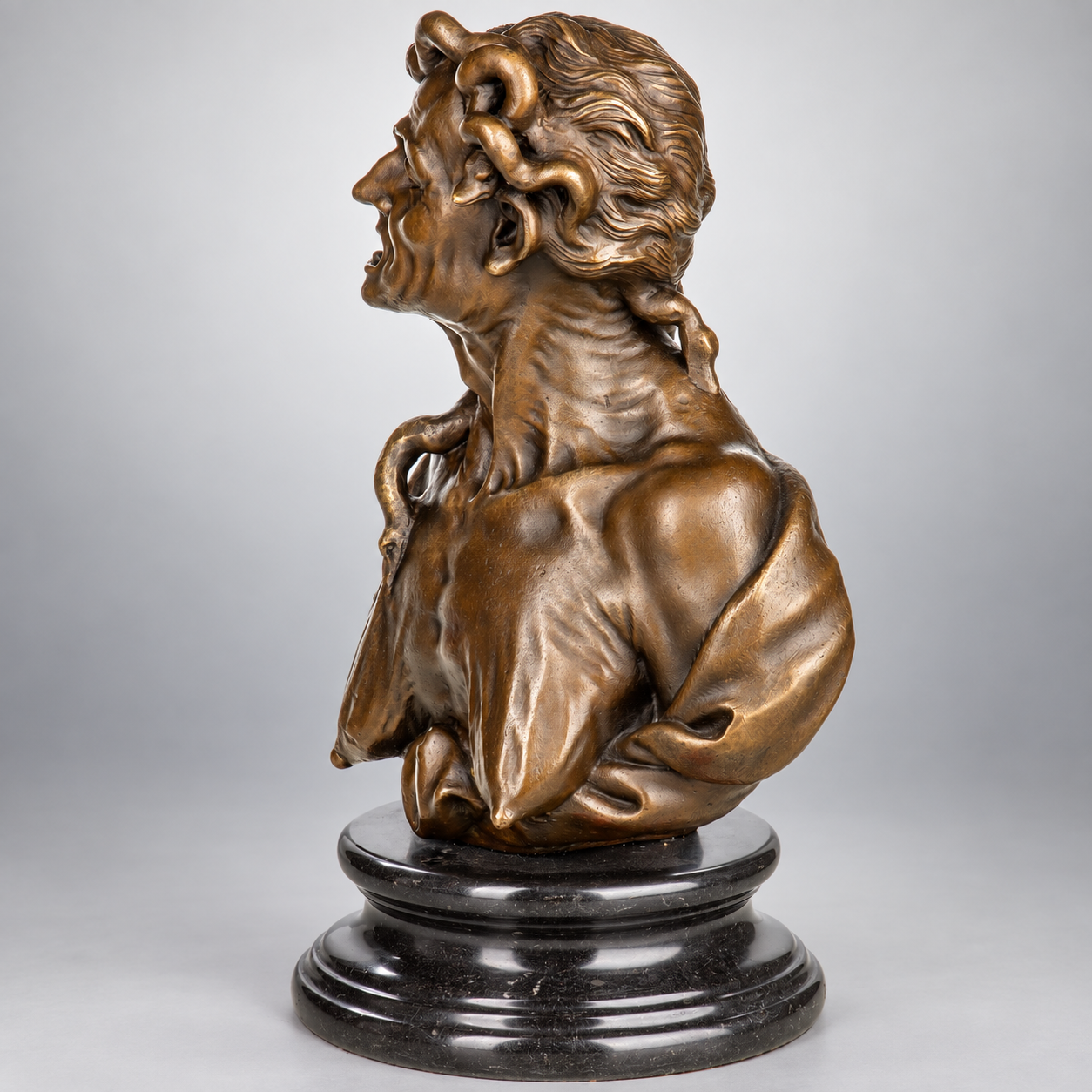 Envy Woman with Snakes Bronze Bust after J. de Corte