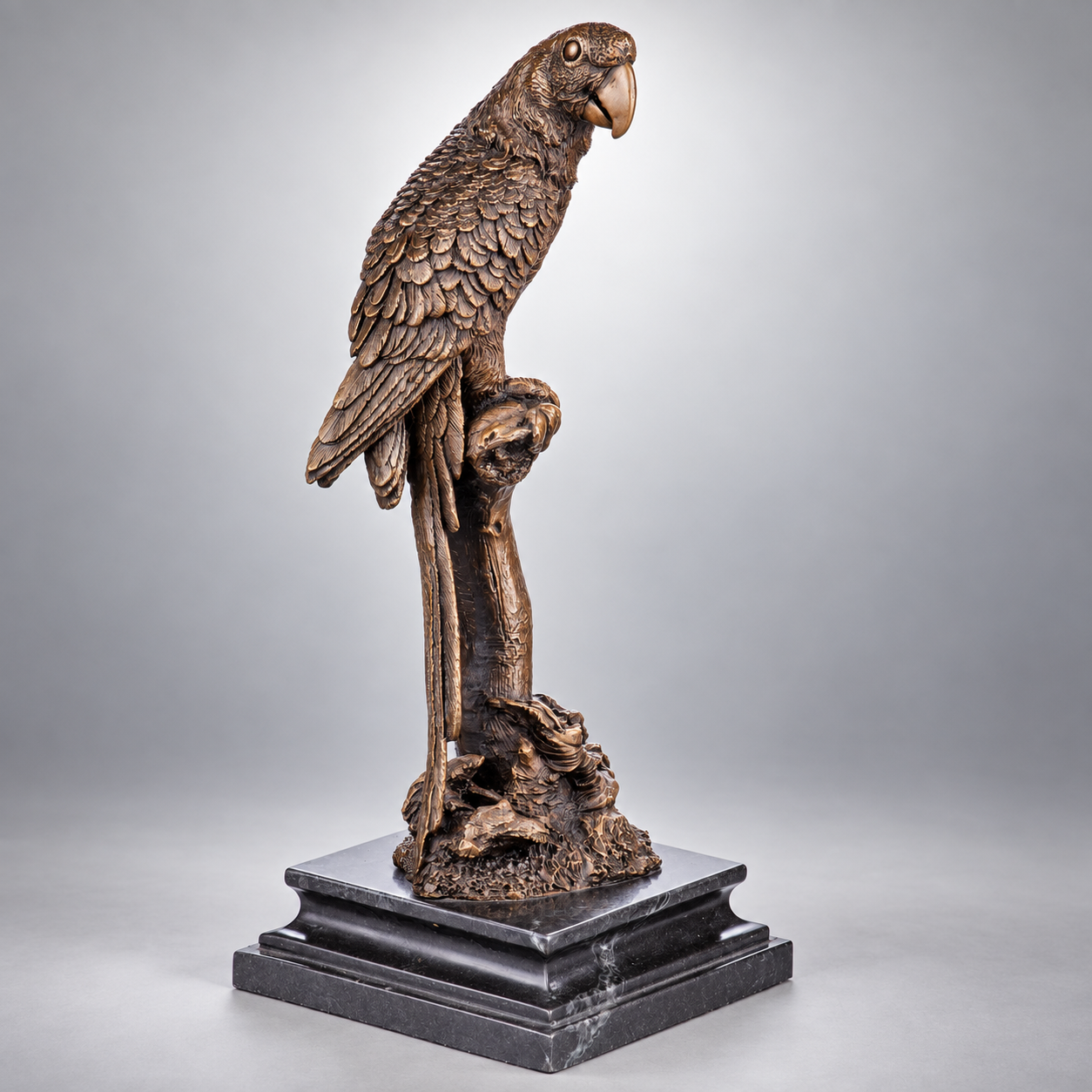 Parrot Bronze Sculpture – view 3