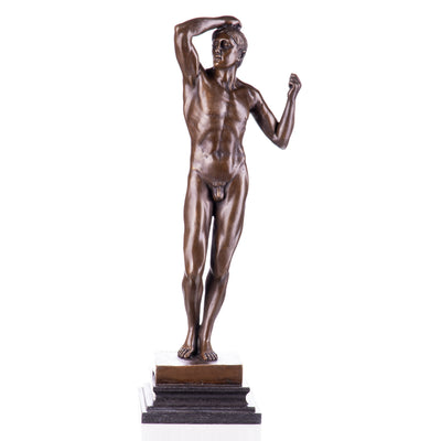 Standing Male Figure Statue | Handcrafted Bronze Decor