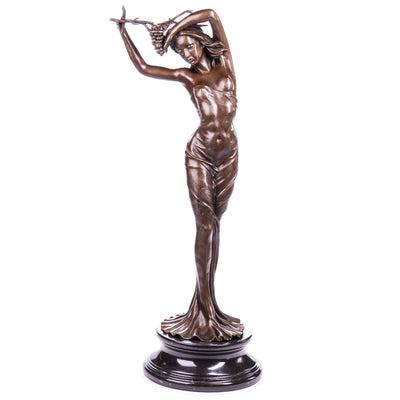 Dancing Woman Grape Sculpture | Handcrafted Bronze Decor