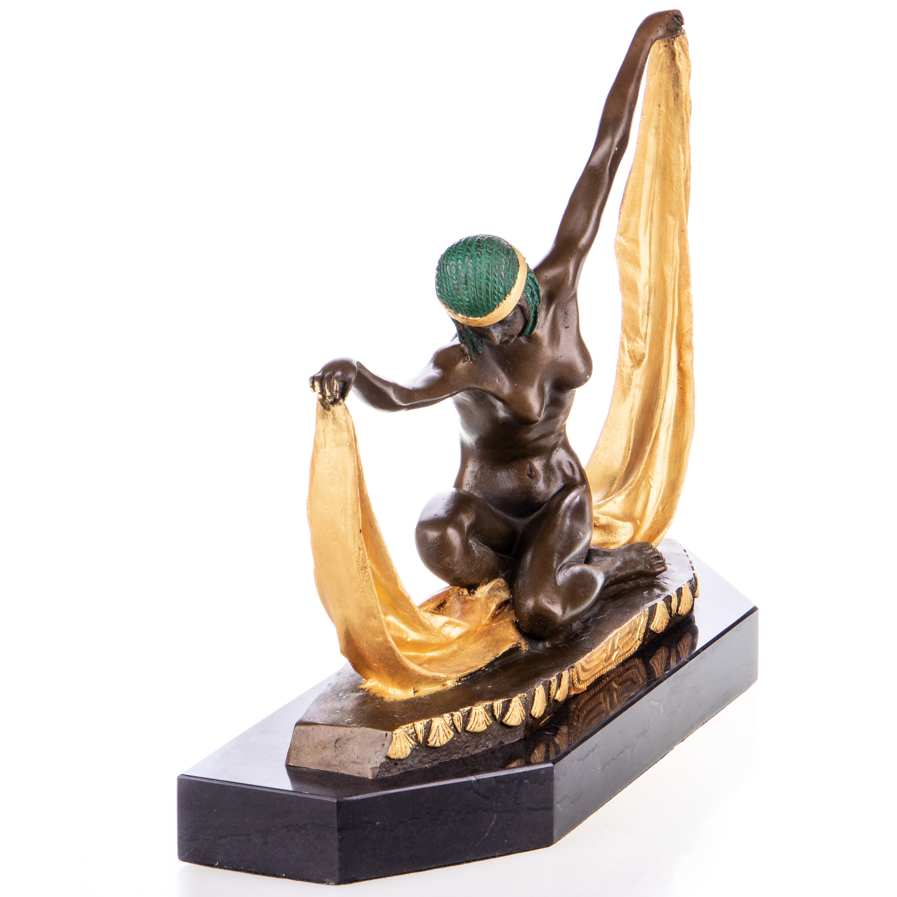 Dancer Art Deco Bronze Sculpture, Cold Painted