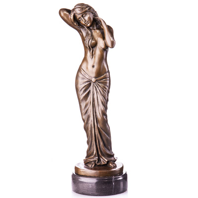 Standing Nude Woman Sculpture | Handcrafted Bronze Decor