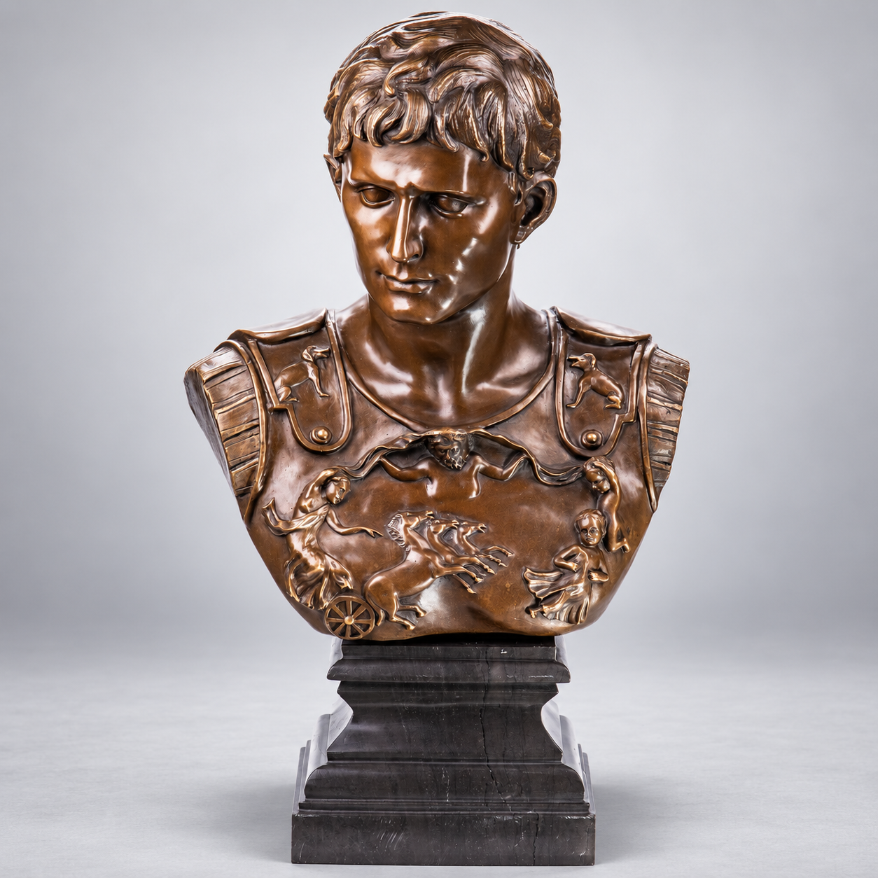 Emperor Augustus Bronze Bust – Large Roman Bust