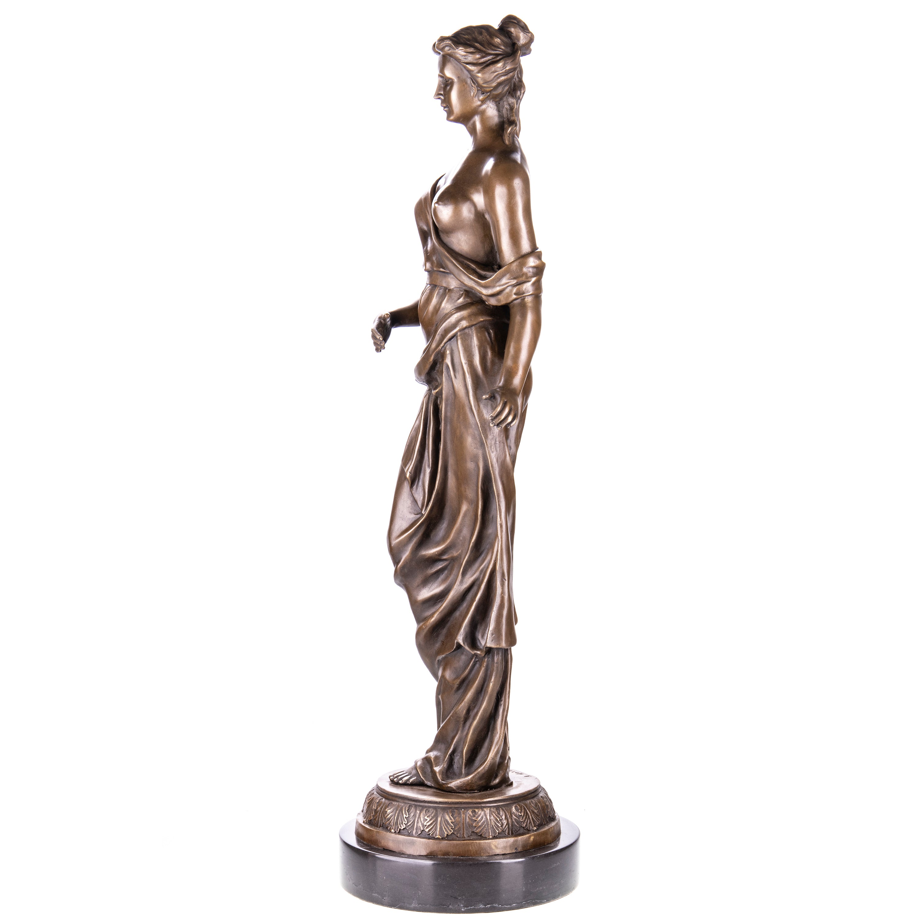 Allegory of the Seasons Bronze Sculpture – Woman in Tunic