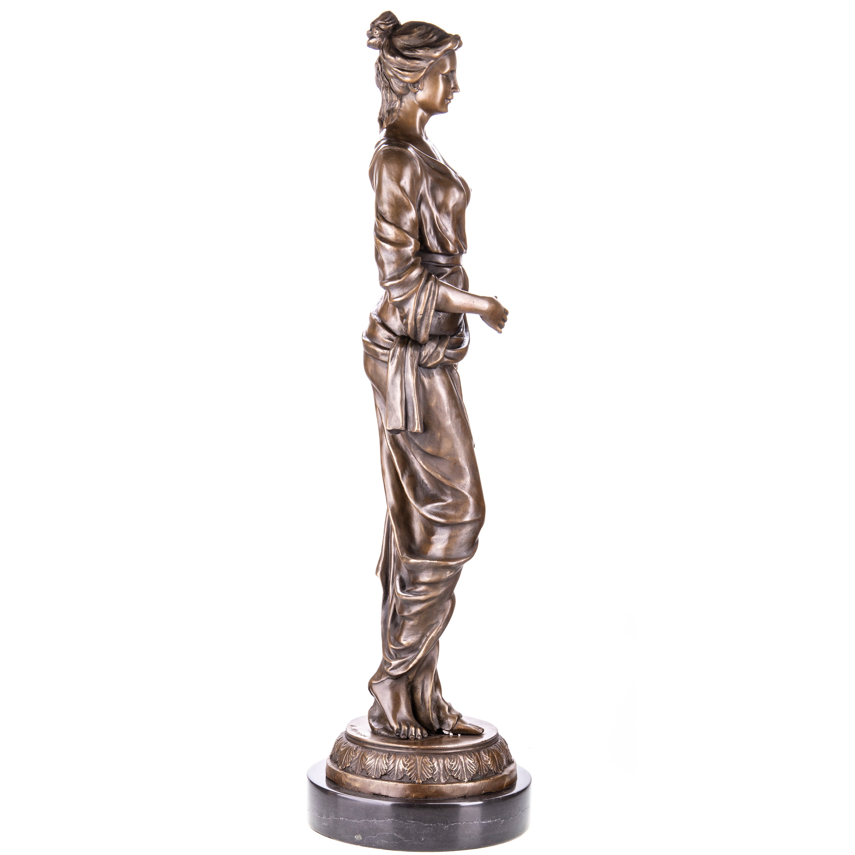 Allegory of the Seasons Bronze Sculpture – Woman in Tunic